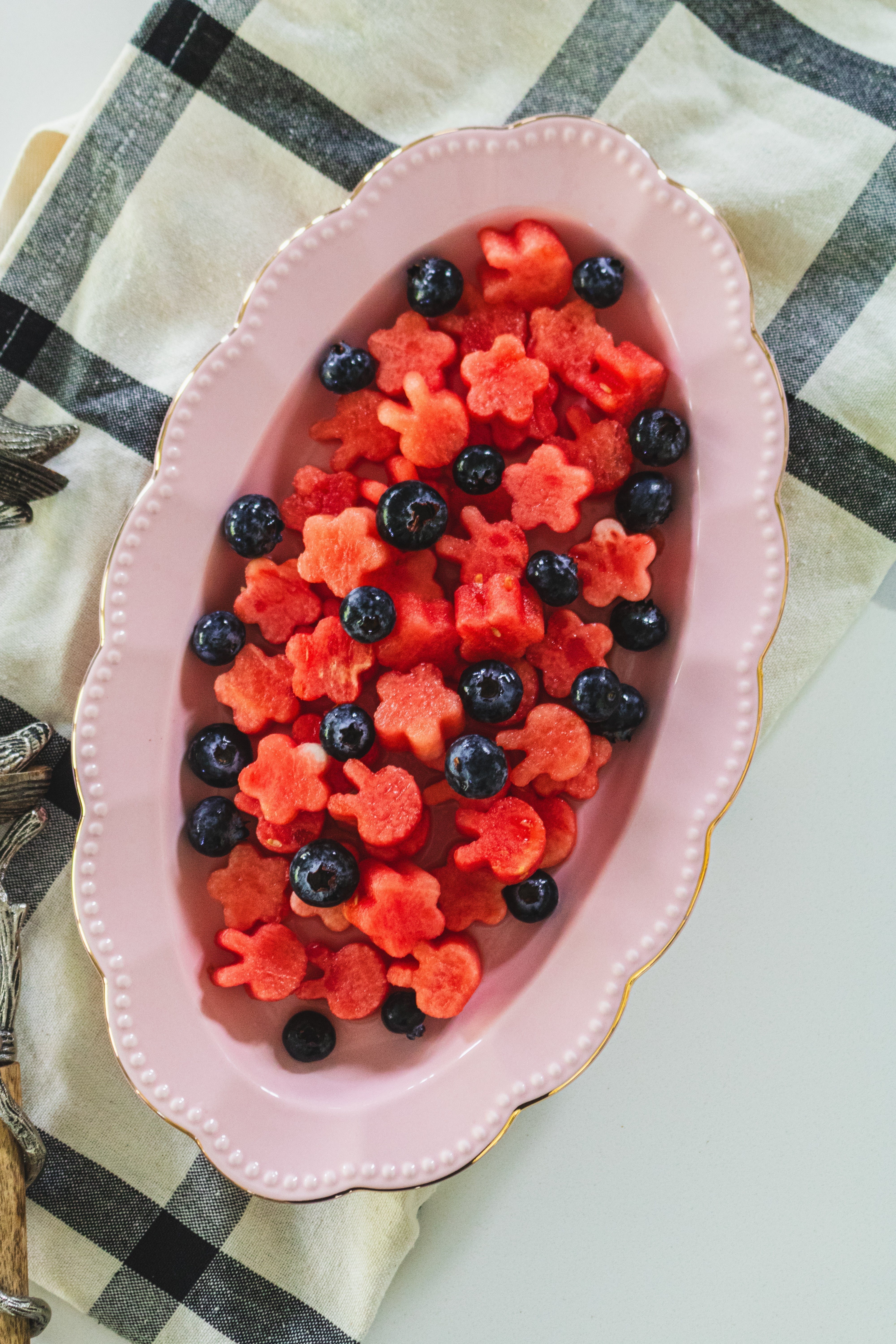 Creative Watermelon Fruit Salad (Flowers & Bunnies)