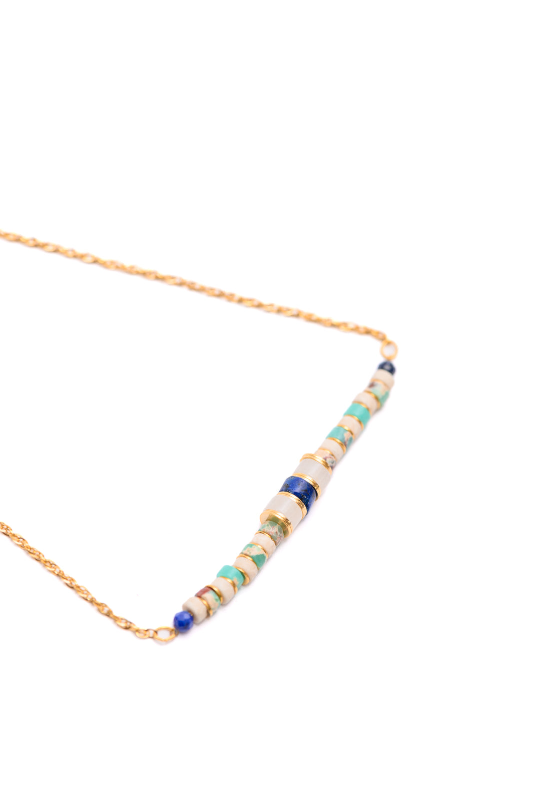 Retro Lapis Beaded Necklace