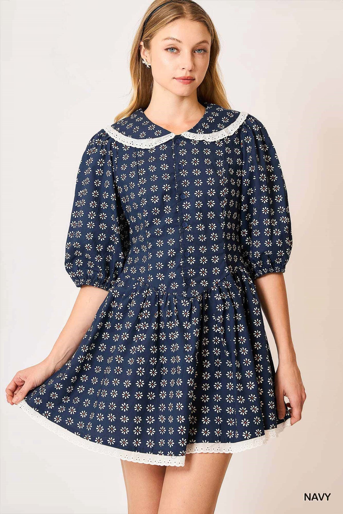 Book Club Peter Pan Floral Dress