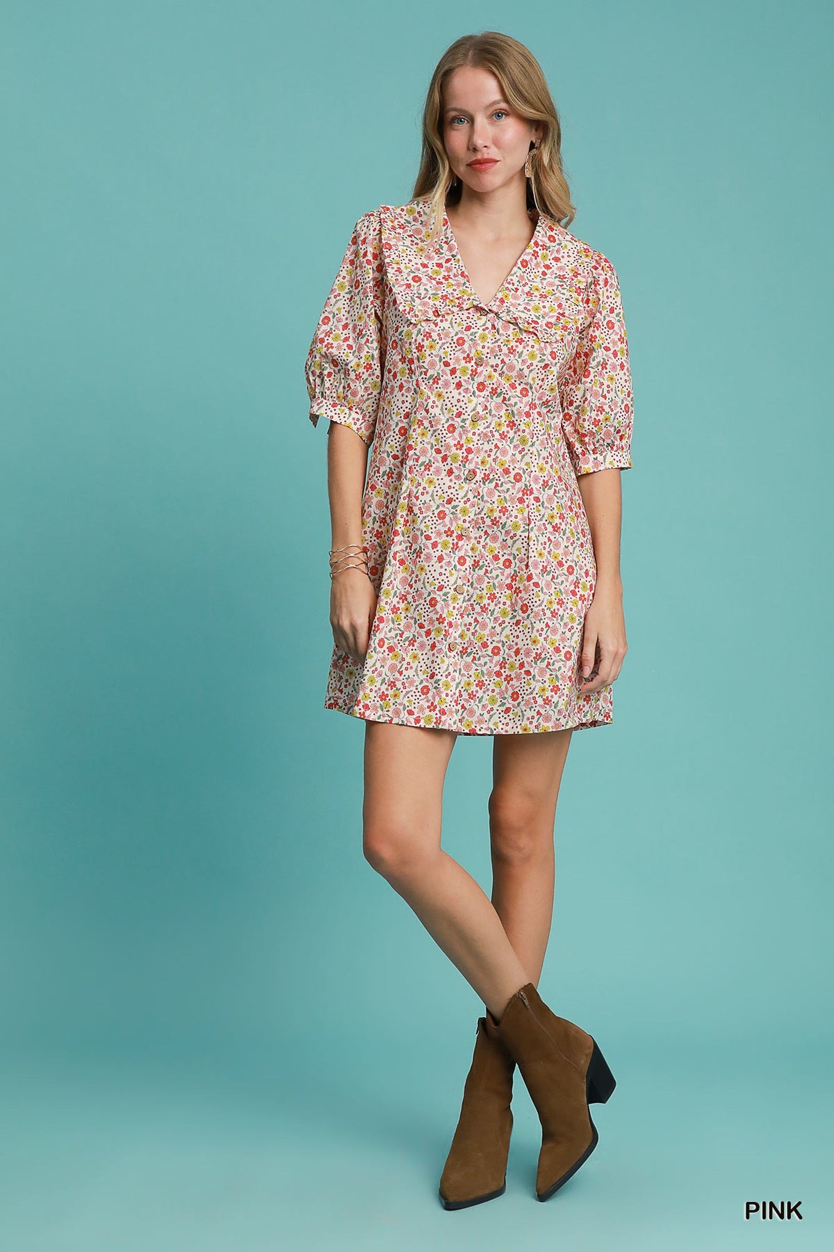 Love Is A Verb Vintage Floral Dress in Pink