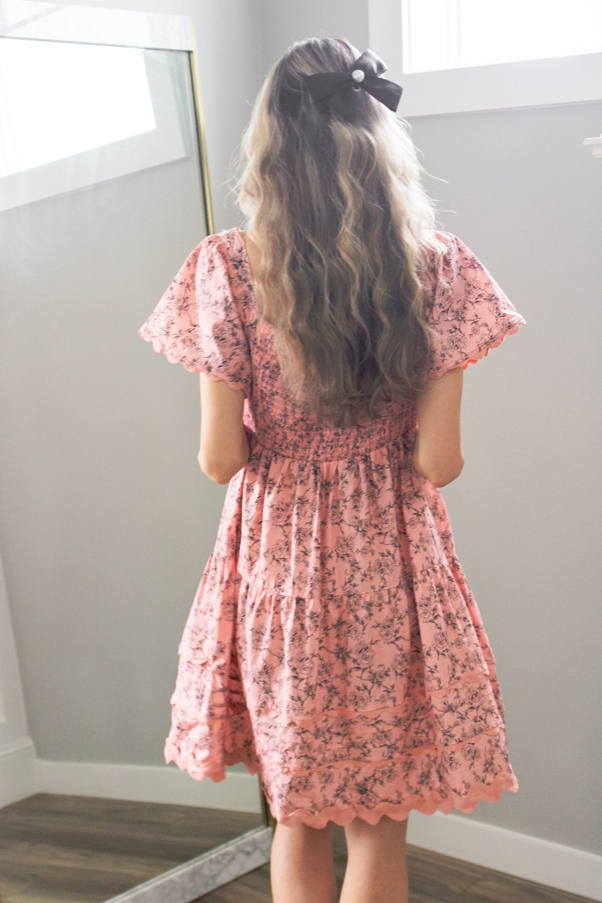 Love Letters Vintage Floral Cotton Dress in Rose