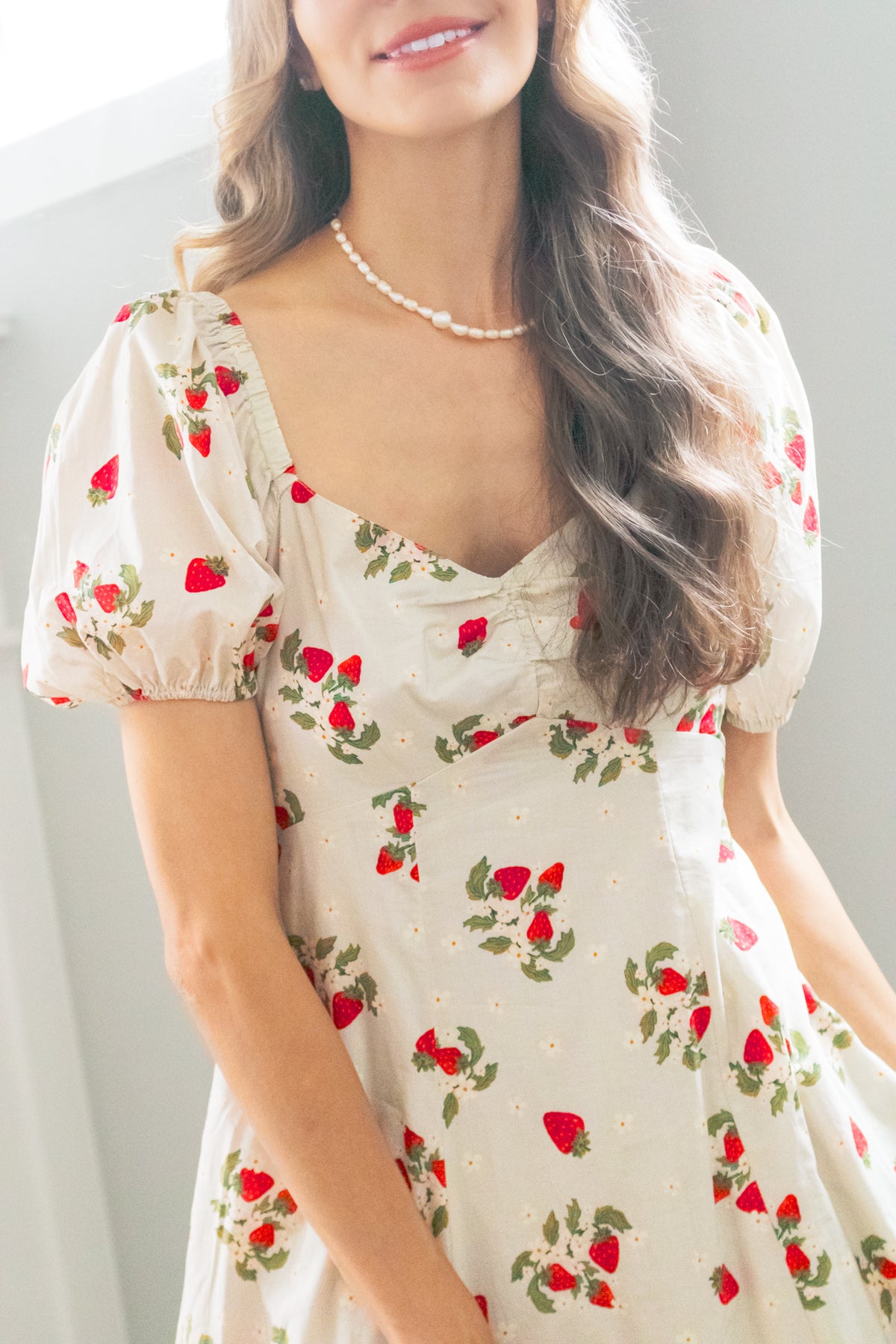 Strawberry Maxi Dress In 100 Cotton