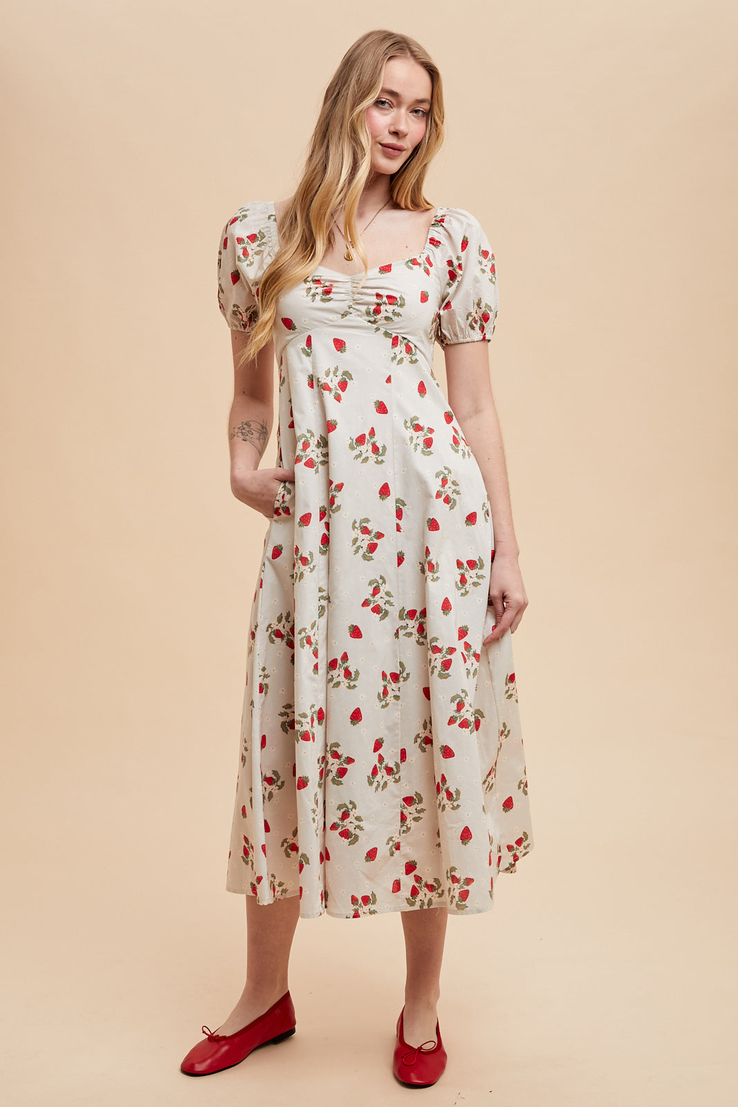 Strawberry Dress In 100 Cotton