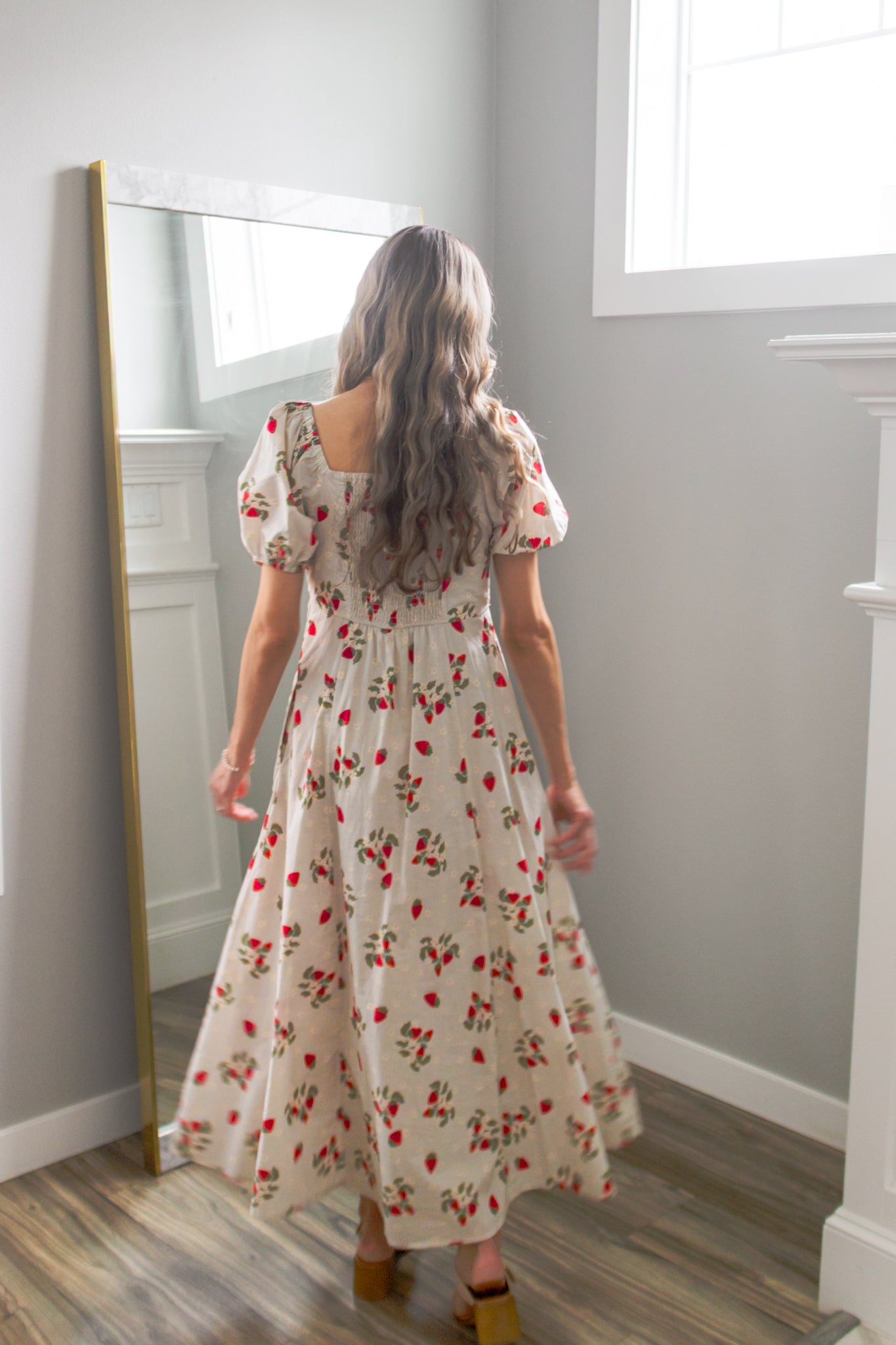 Strawberry Maxi Dress In 100 Cotton