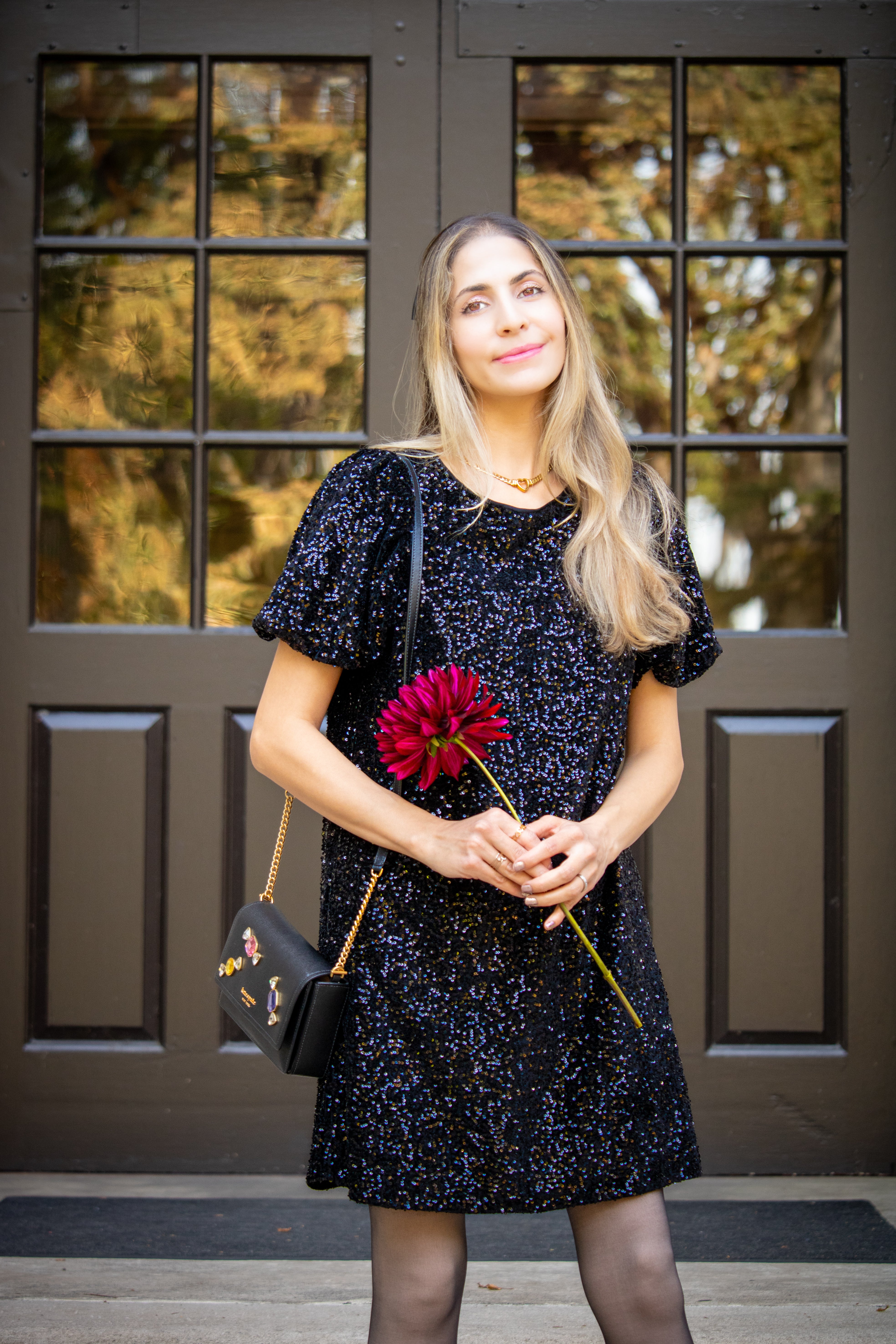 Sequin Shirt Dress In Swifty Midnight