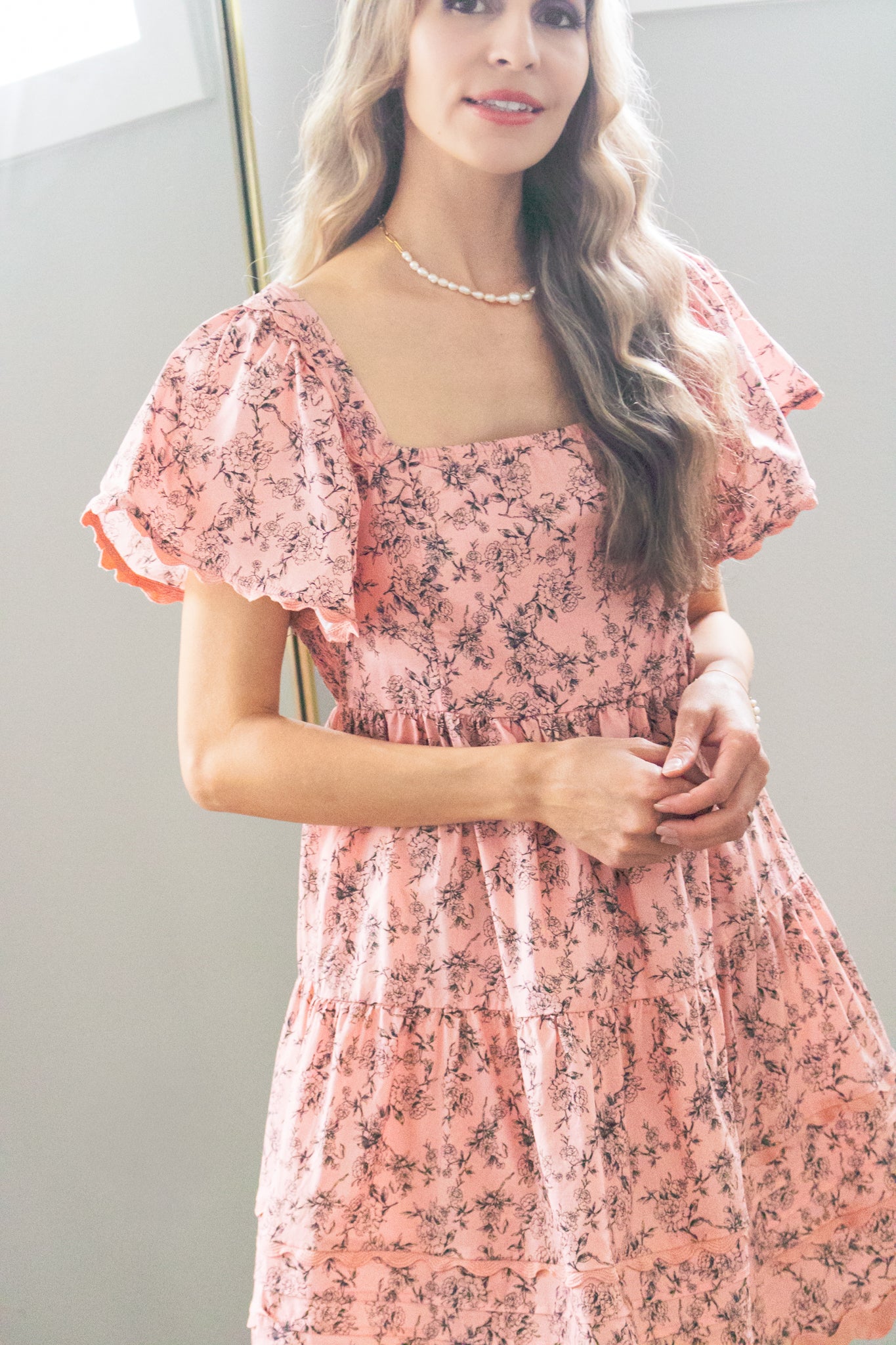 Love Letters Vintage Floral Cotton Dress in Rose