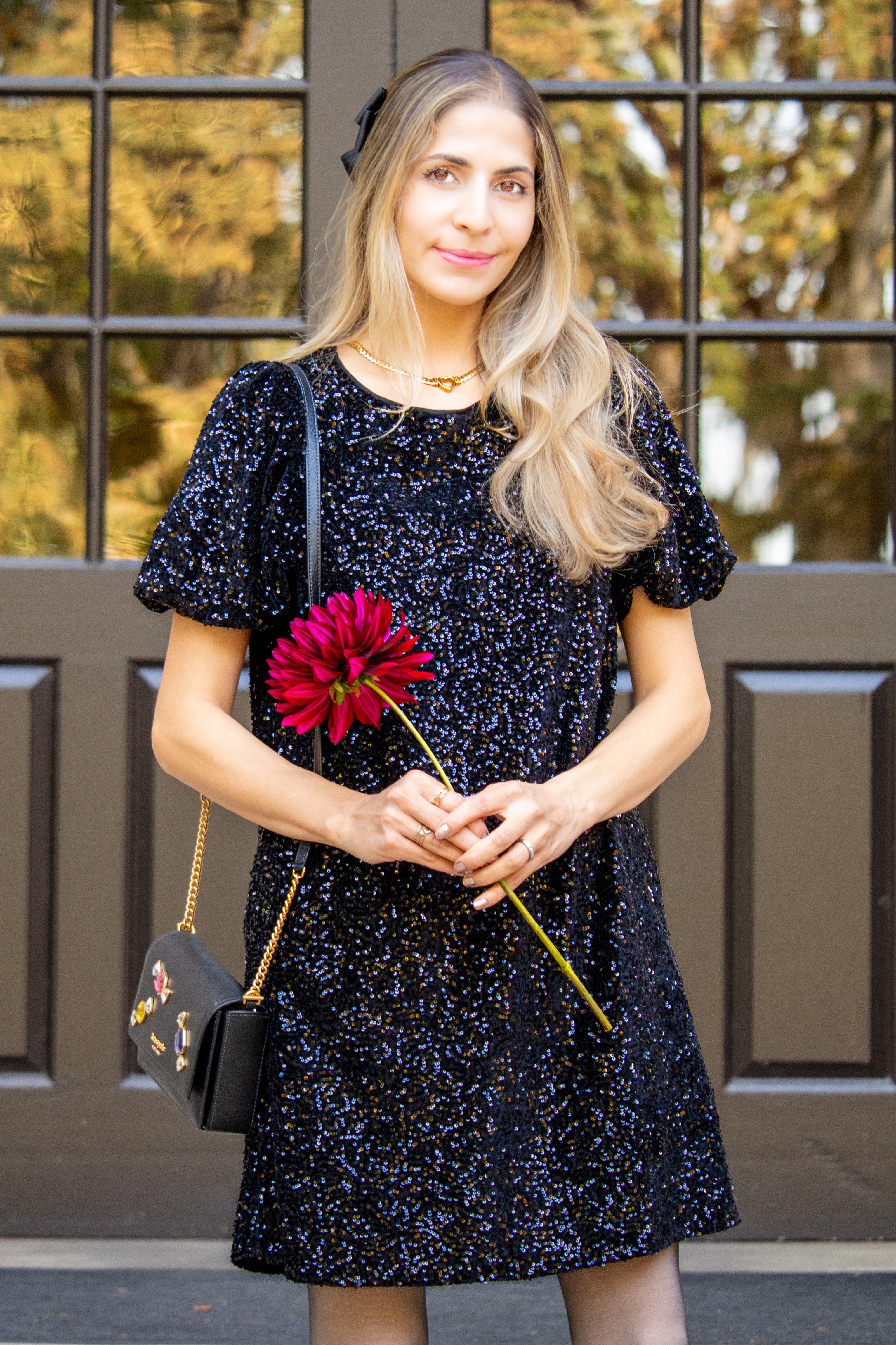 Sequin Shirt Dress In Swifty Midnight