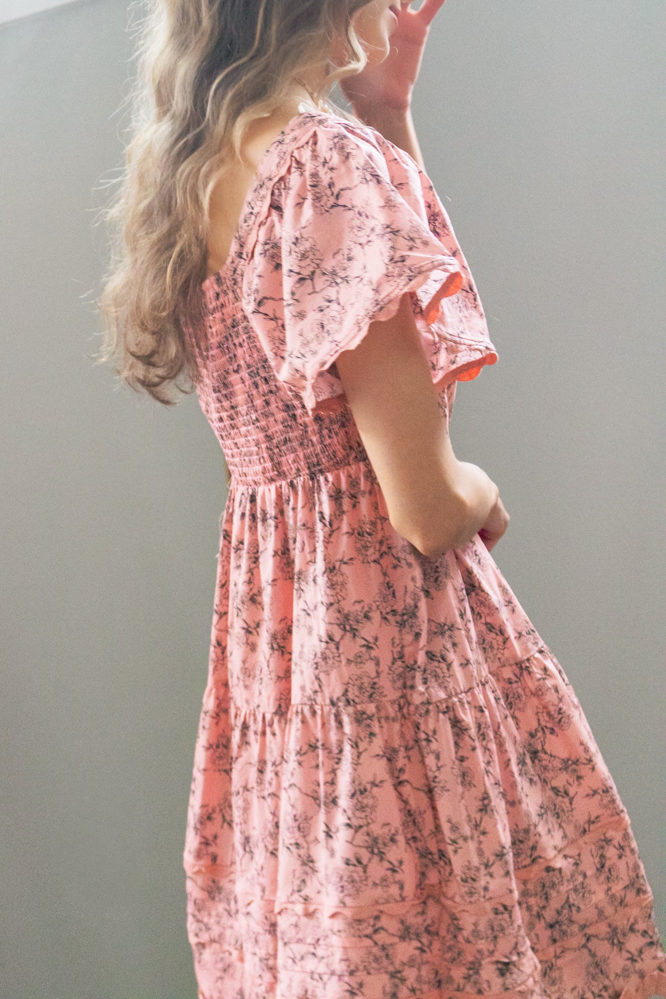 Love Letters Vintage Floral Cotton Dress in Rose