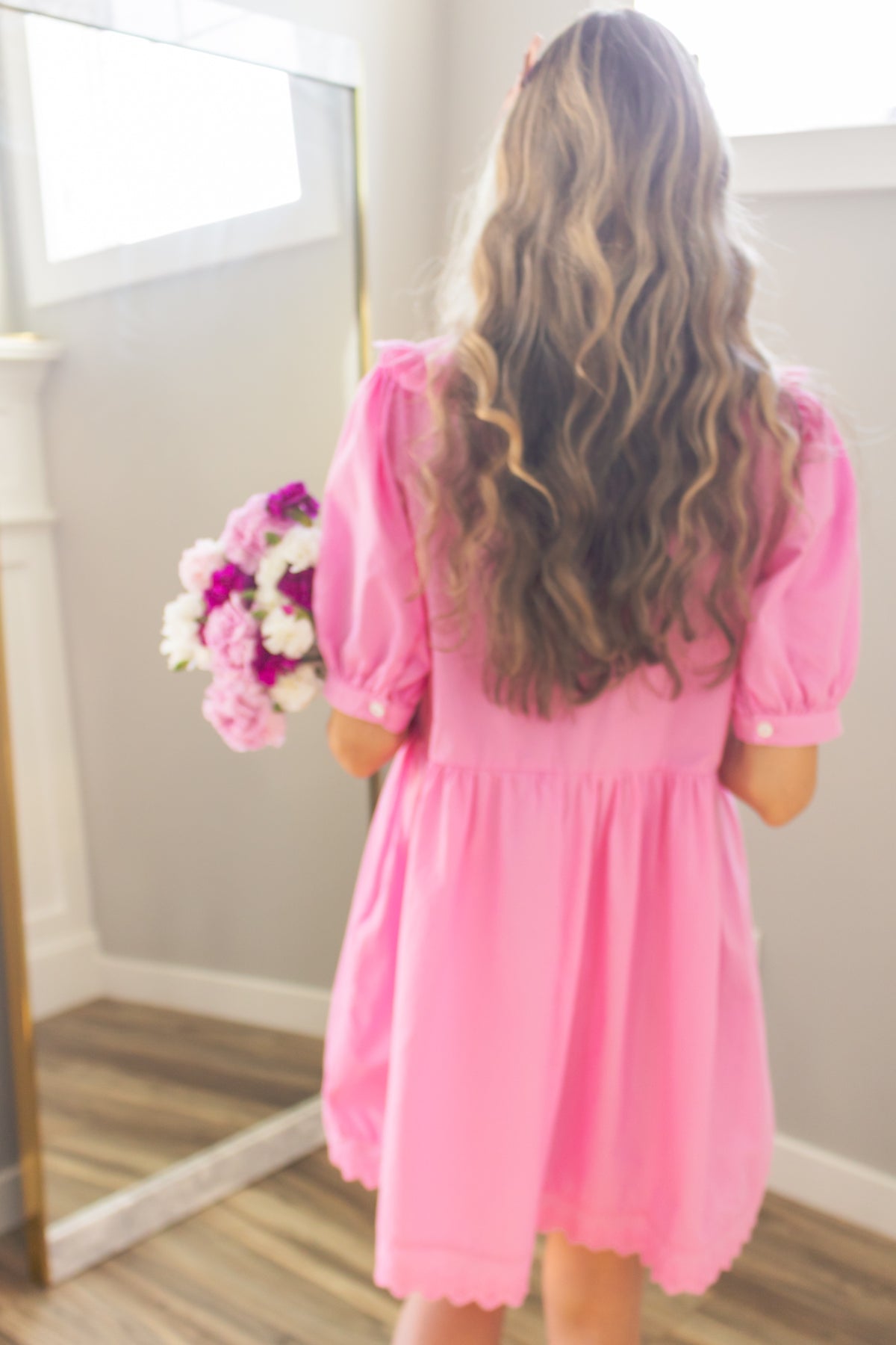 Peter Pan 100 Cotton Dress in Pink