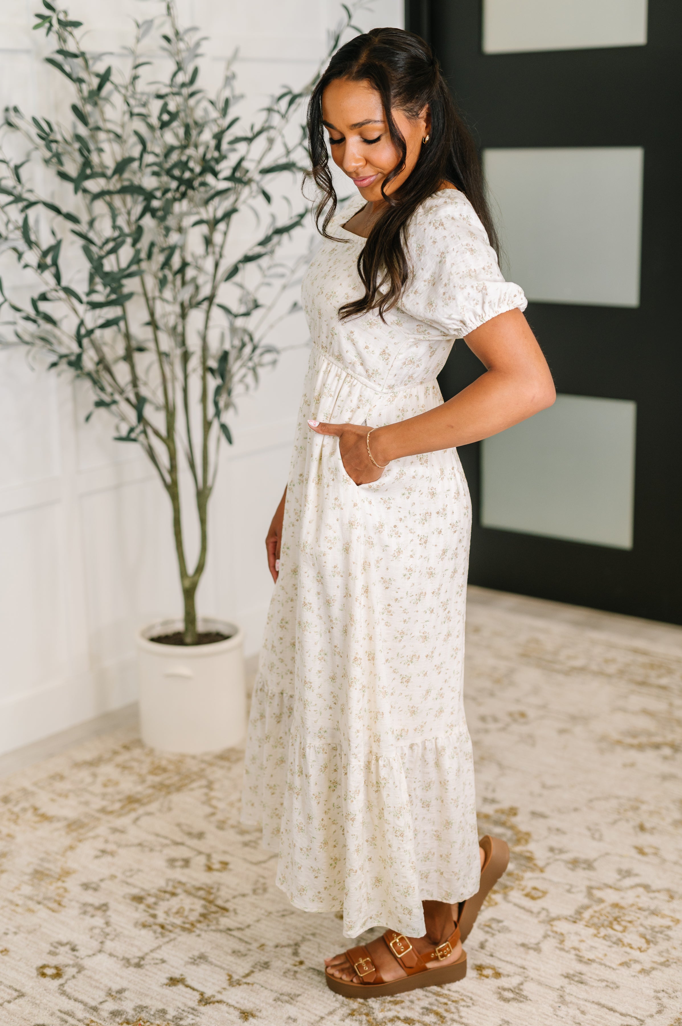 Angelcore Dainty Floral Cotton Blend Dress