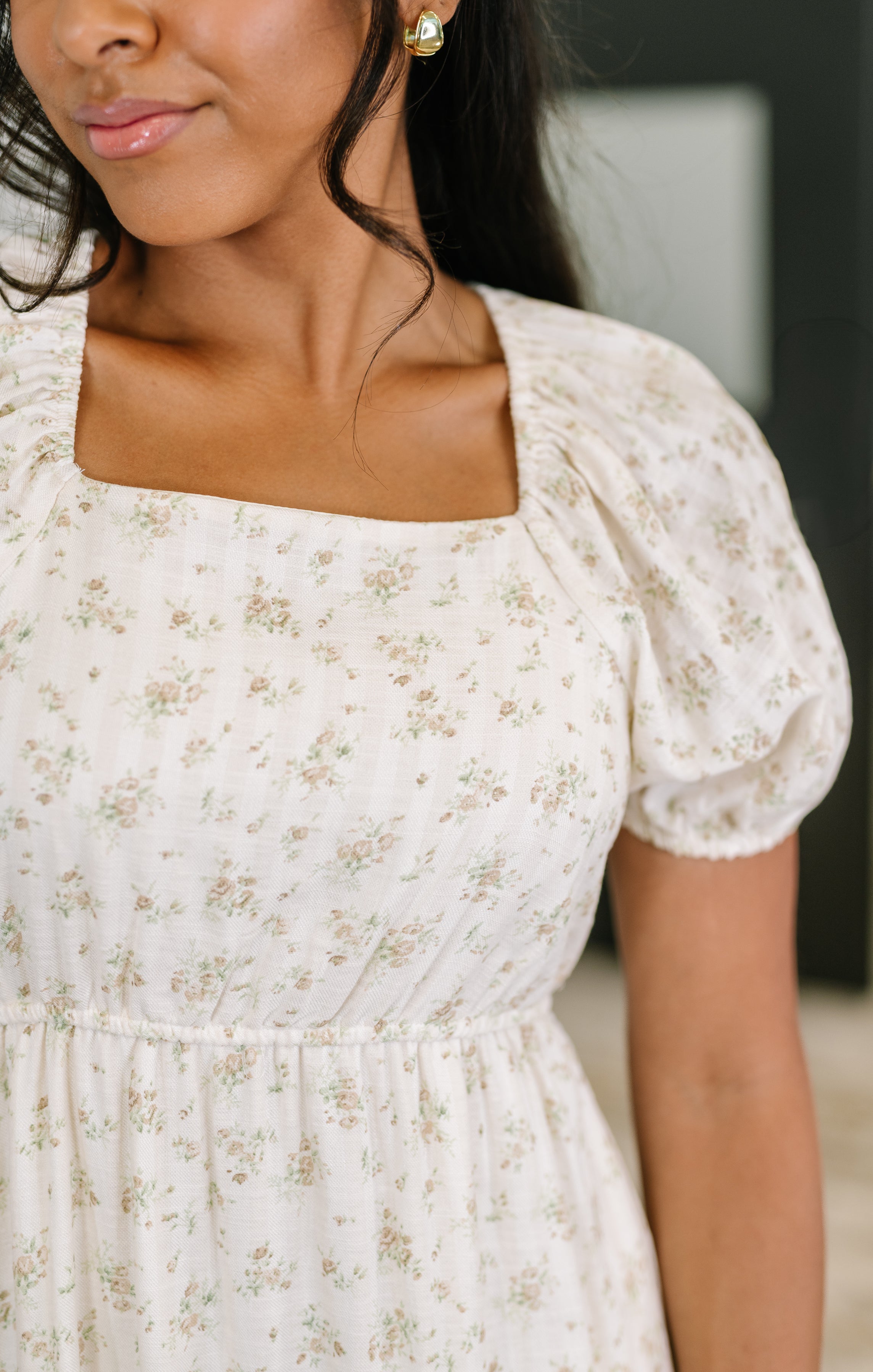 Angelcore Dainty Floral Cotton Blend Dress
