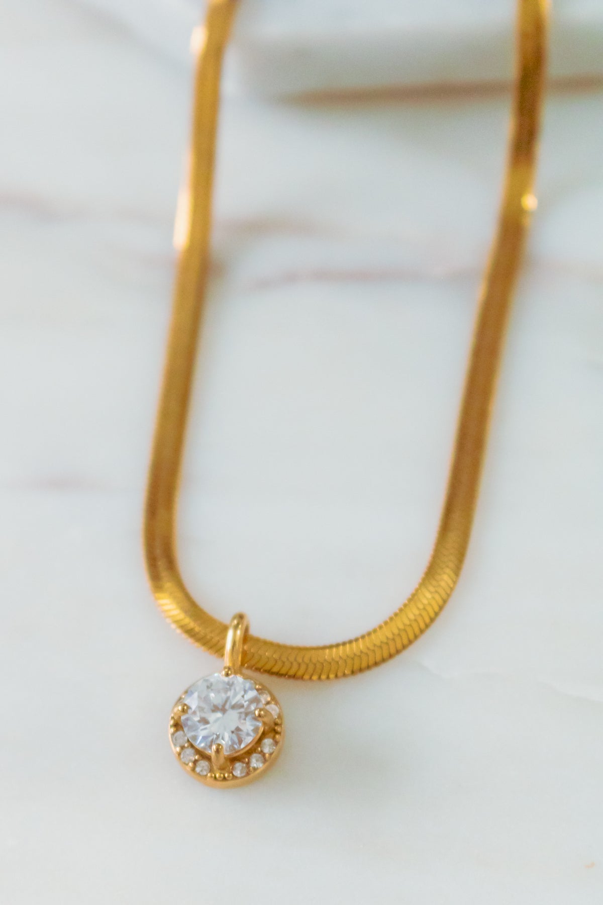 A Little Sparkle 18K Gold Plated Necklace in Gem Gift For Her