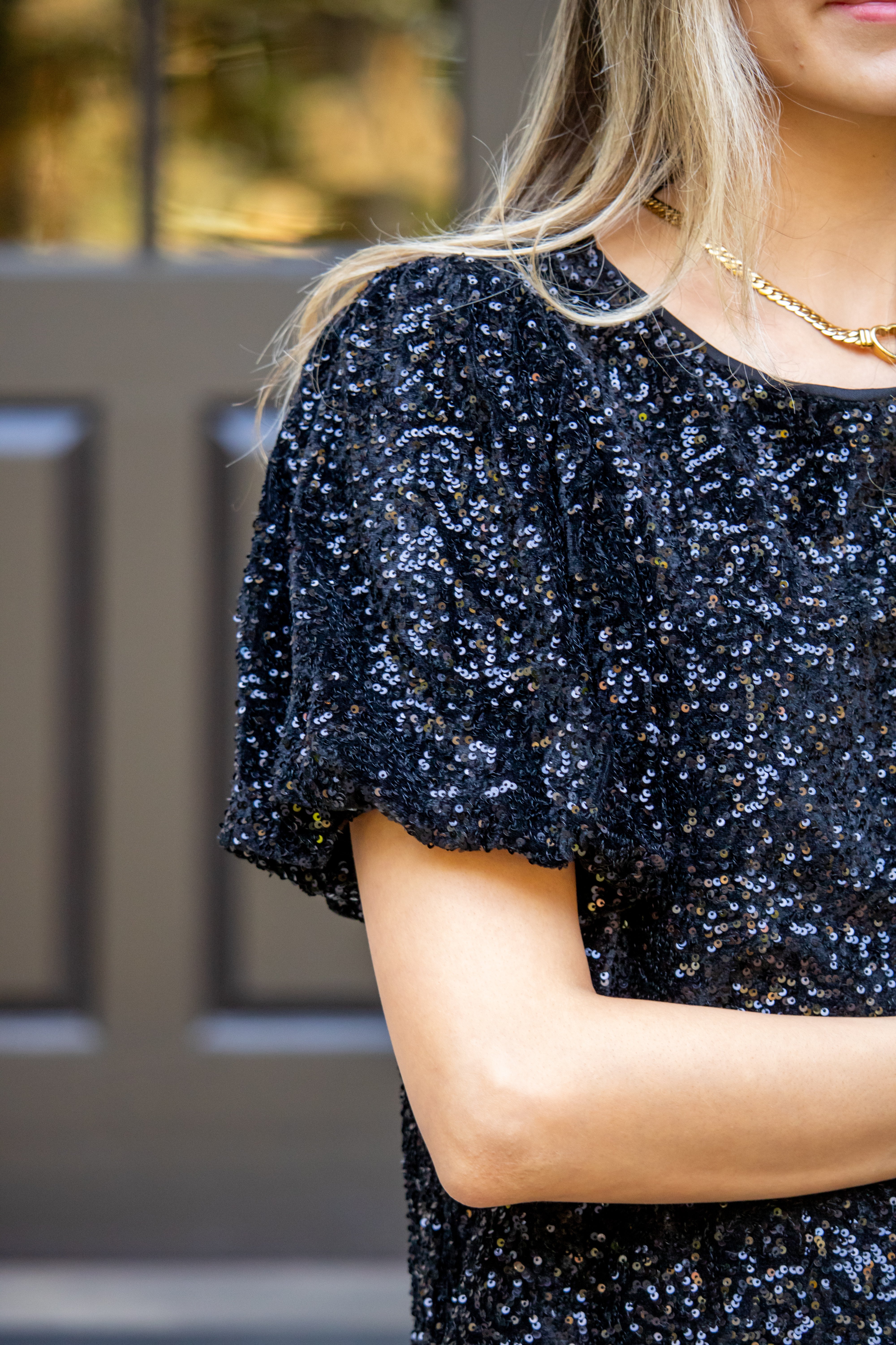 Sequin Shirt Dress In Swifty Midnight