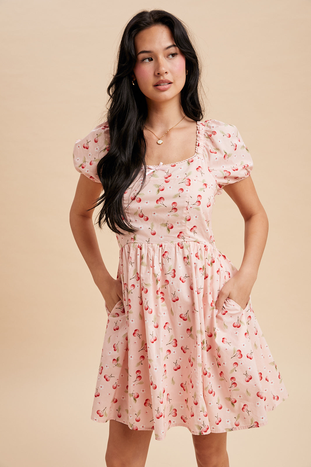 Pink Cherry Cotton Dress