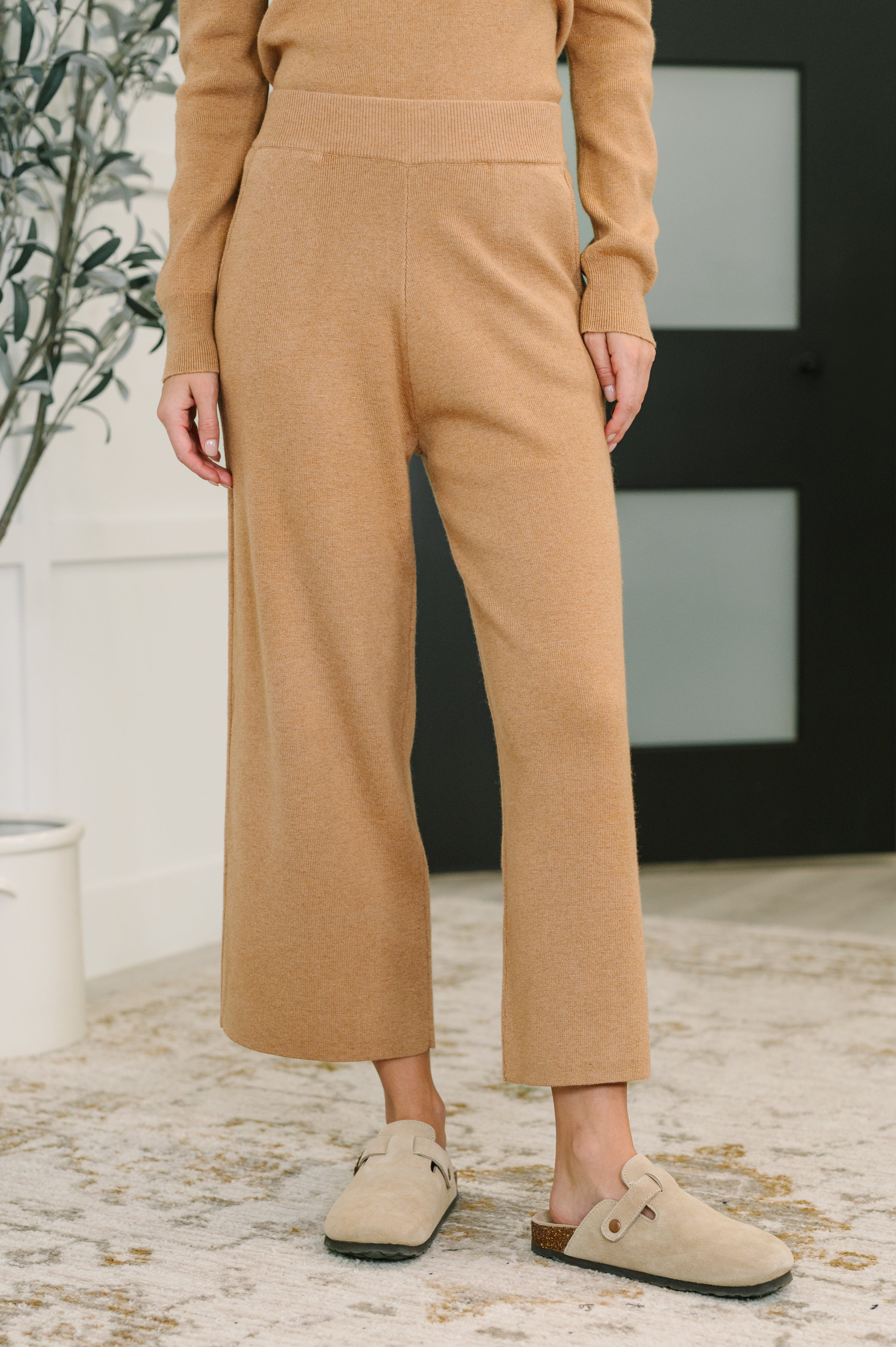 Clove Cashmere Culottes Bottoms in Camel