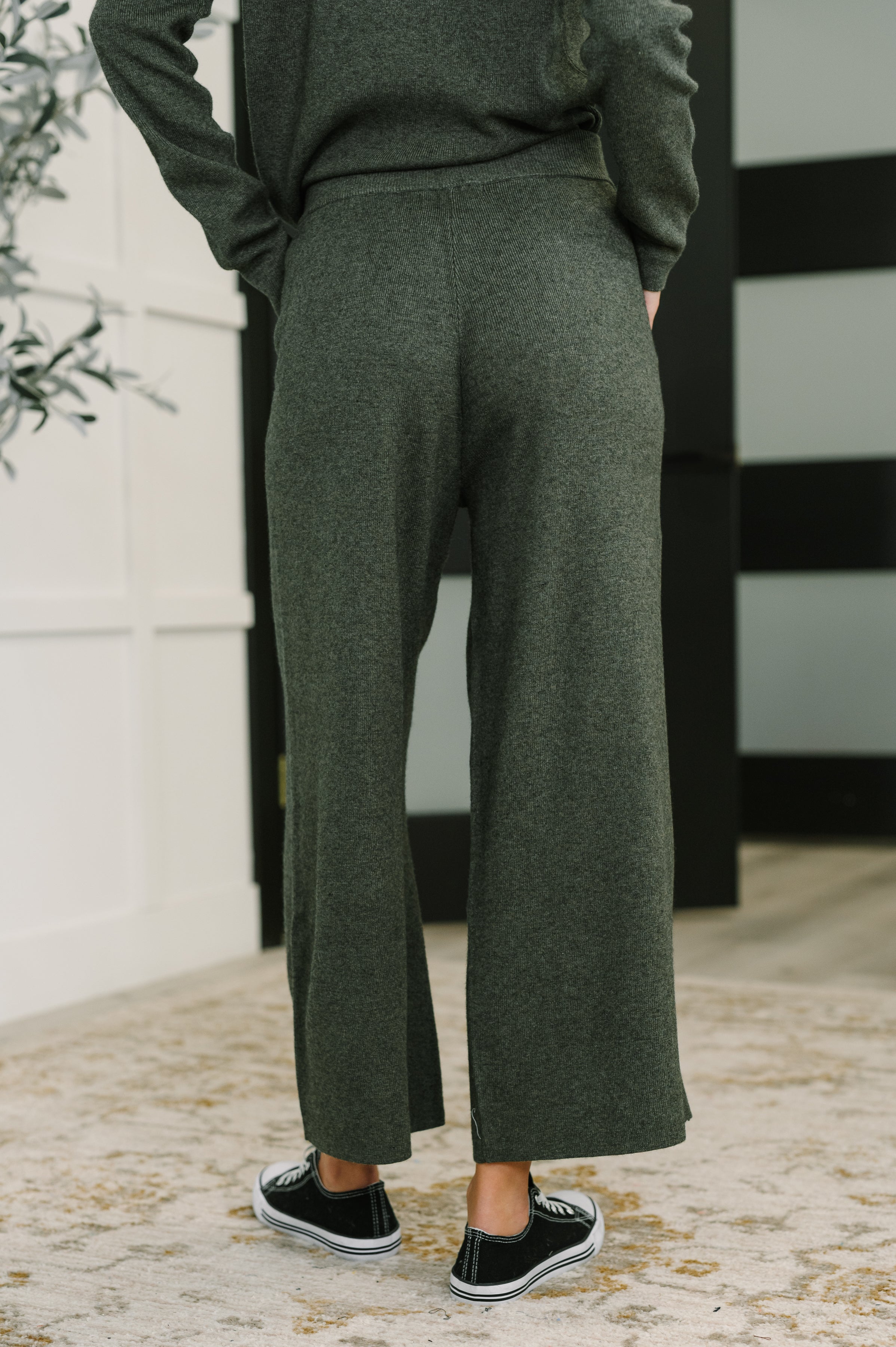 Clove Cashmere Culottes Bottoms in Moss