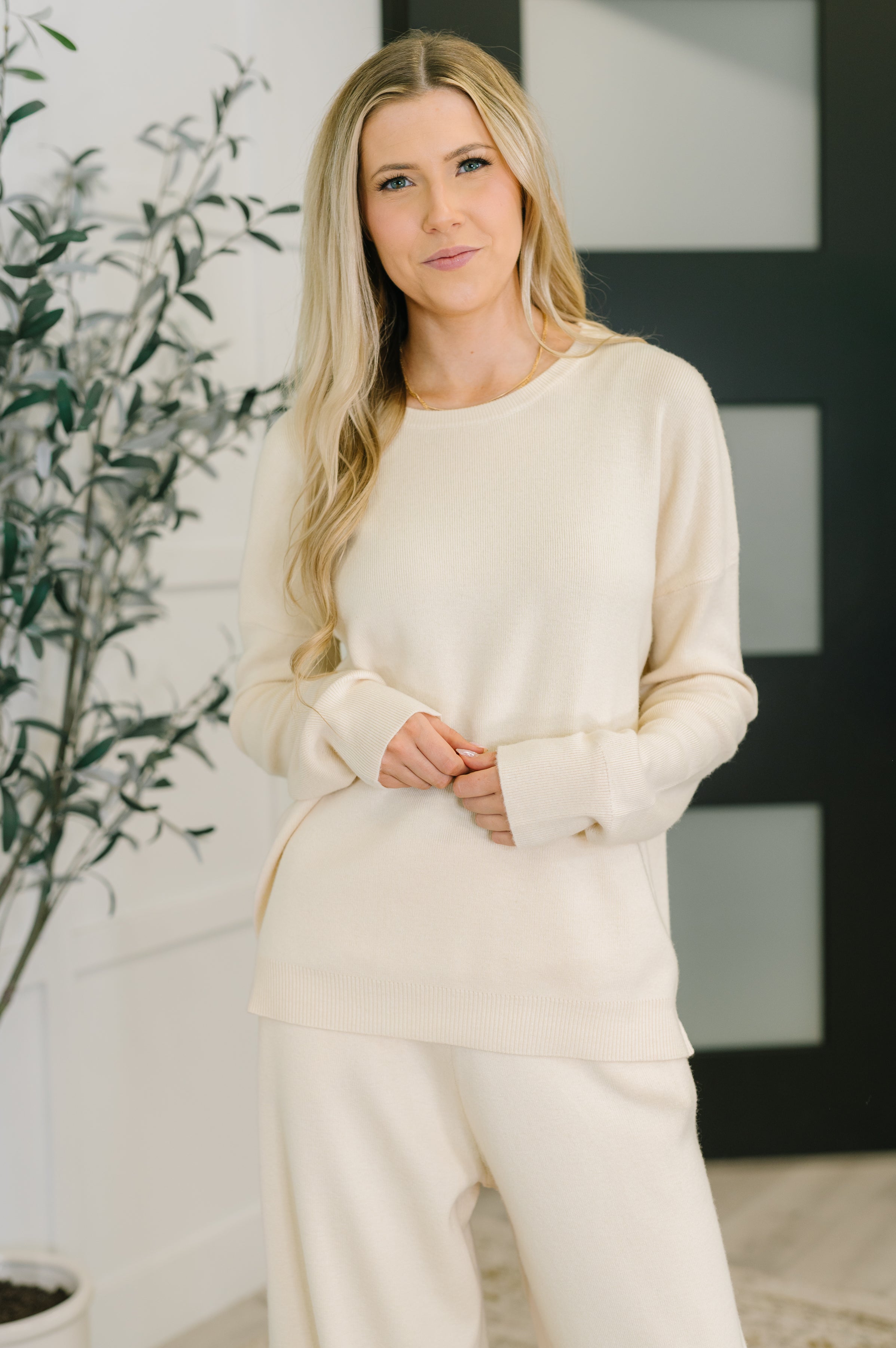 Clove Cashmere Sweater in Oat