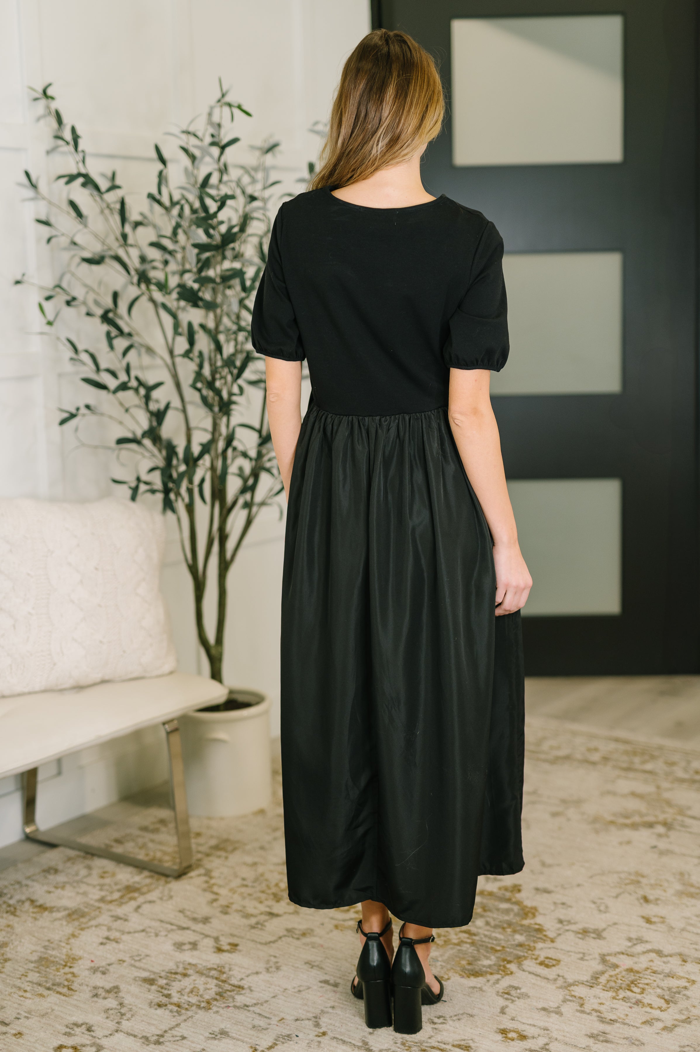 Classy Charm Midi Black Dress