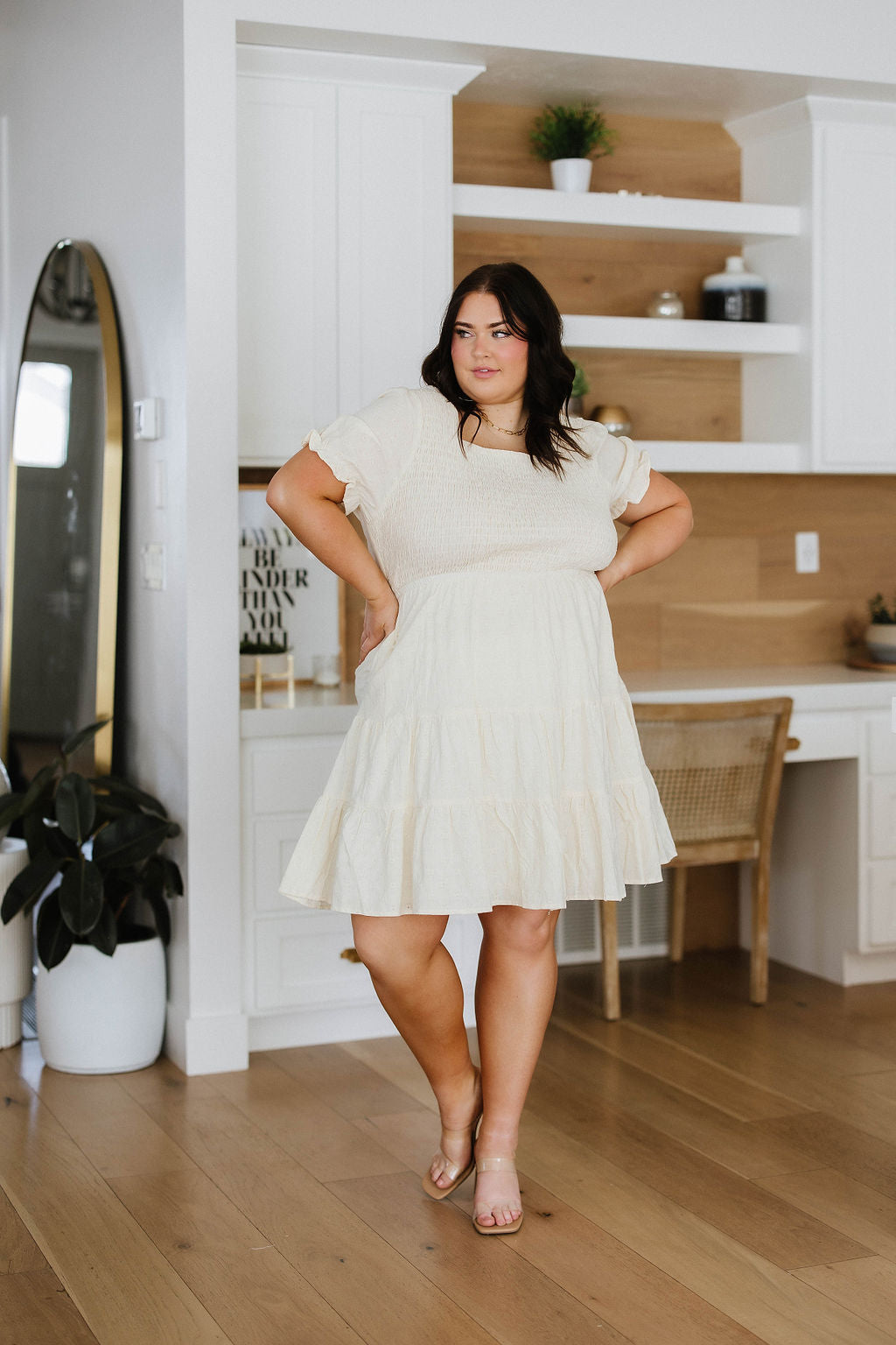 Cute Situation Square Neck Cotton Dress