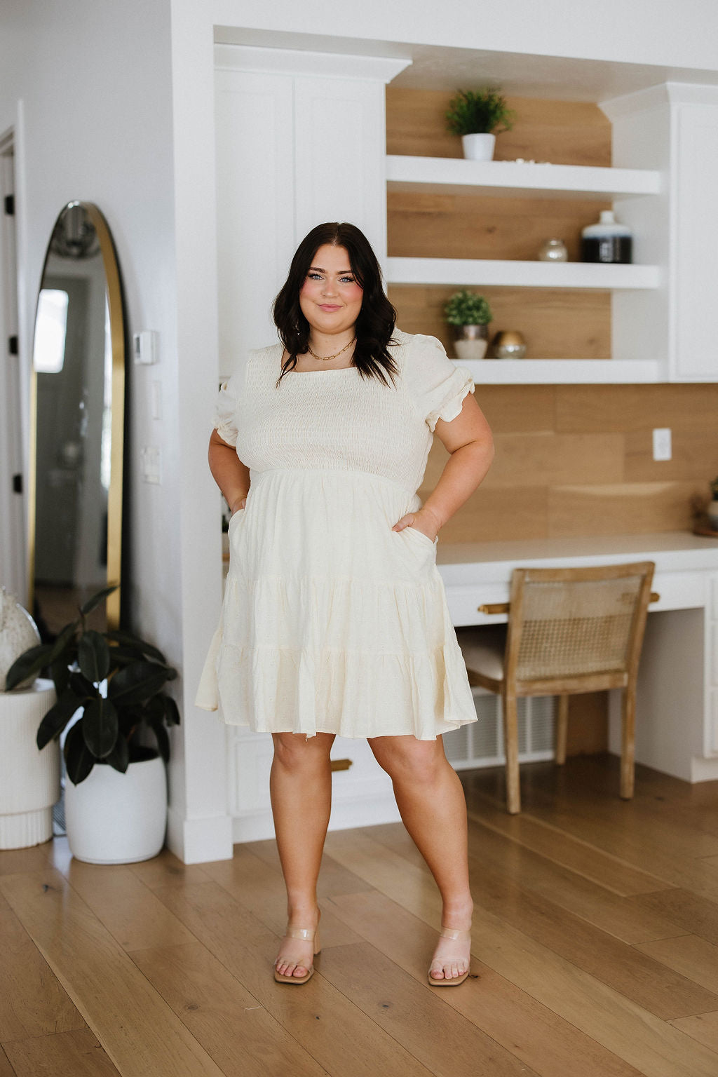 Cute Situation Square Neck Cotton Dress