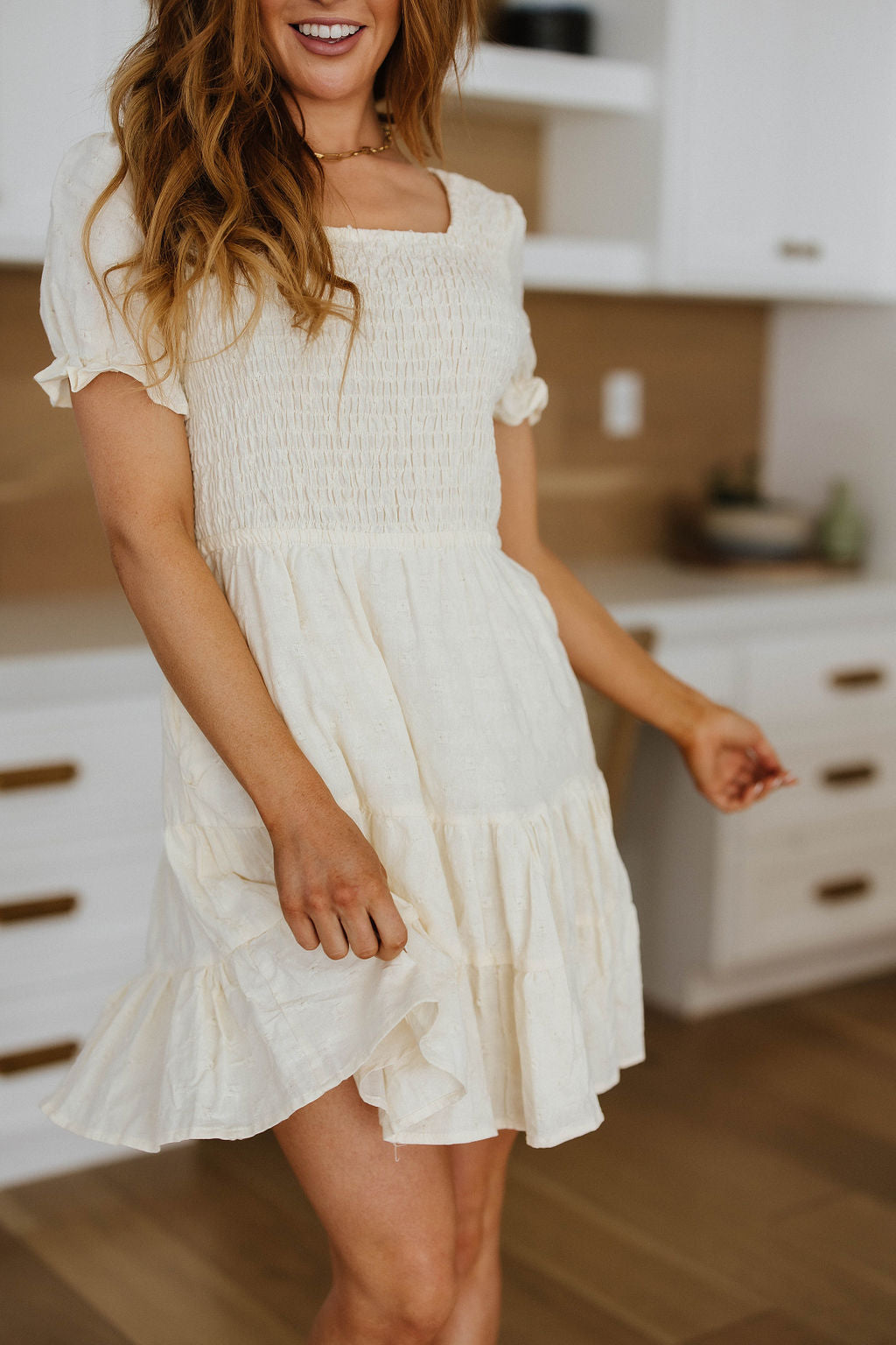 Cute Situation Square Neck Cotton Dress