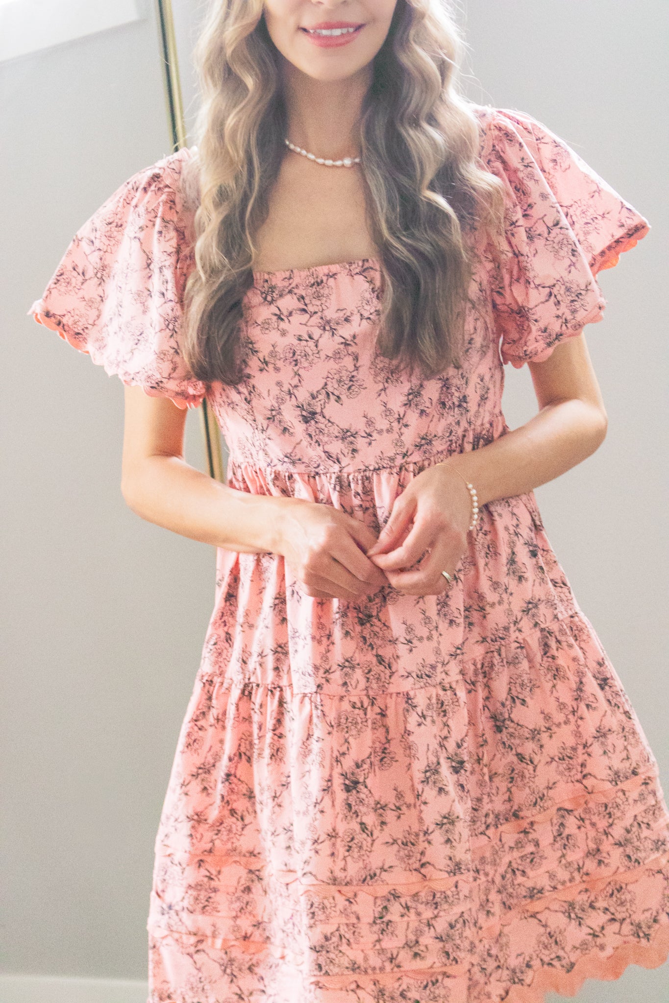 Love Letters Vintage Floral Cotton Dress in Rose