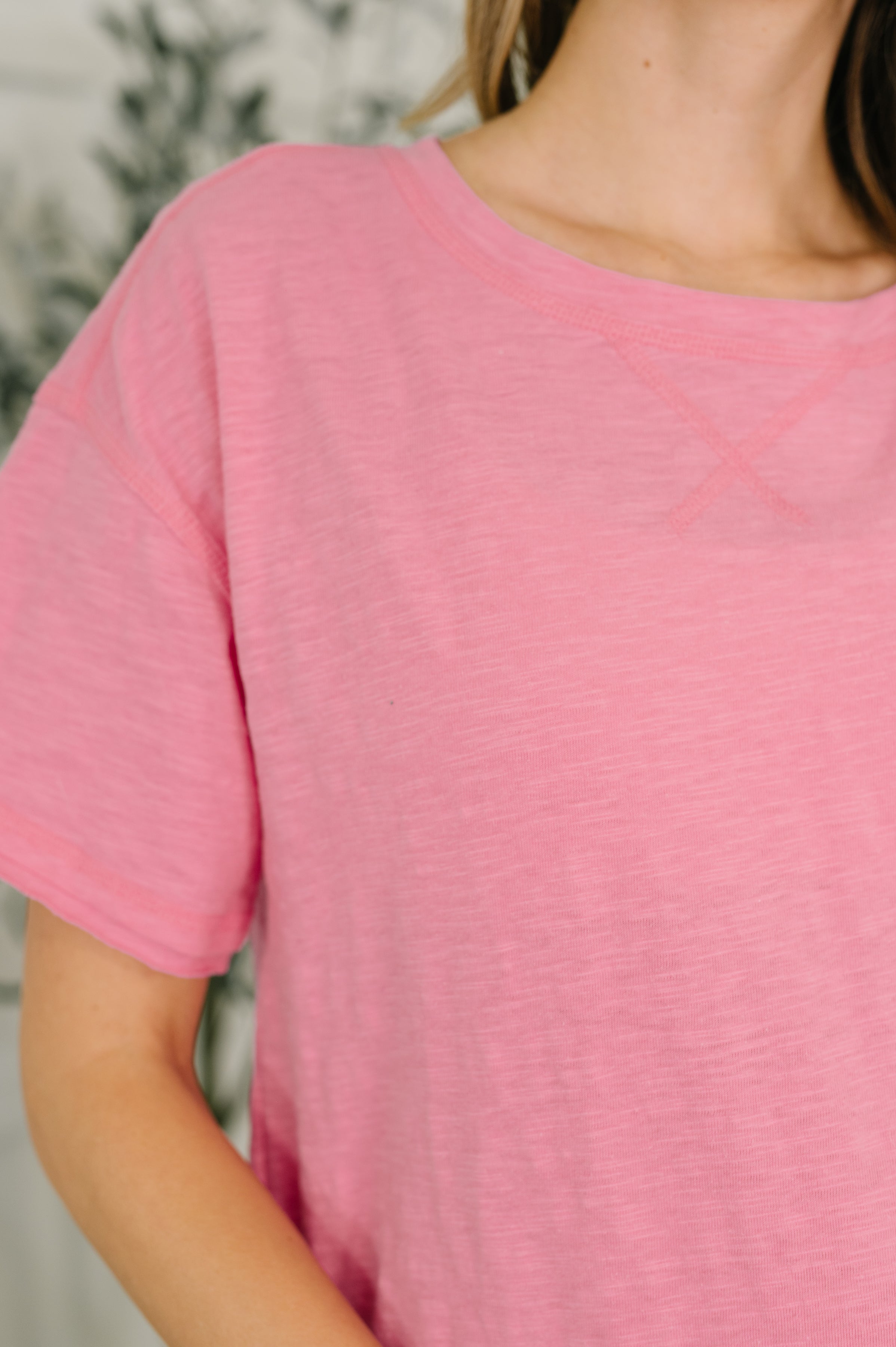 Effortless Edit Cotton Tee in Candy Pink