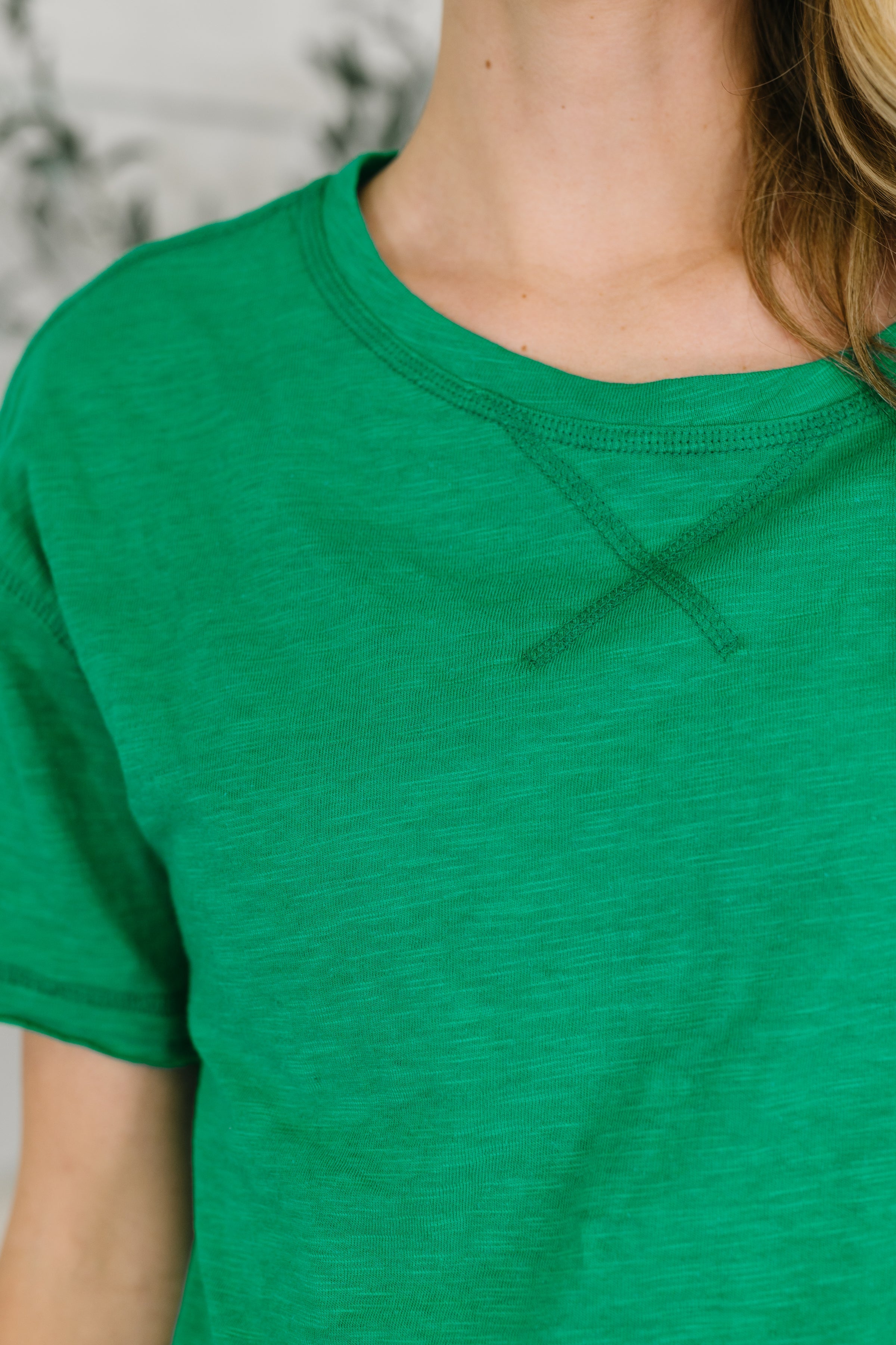 Effortless Edit Cotton Tee in Kelly Green