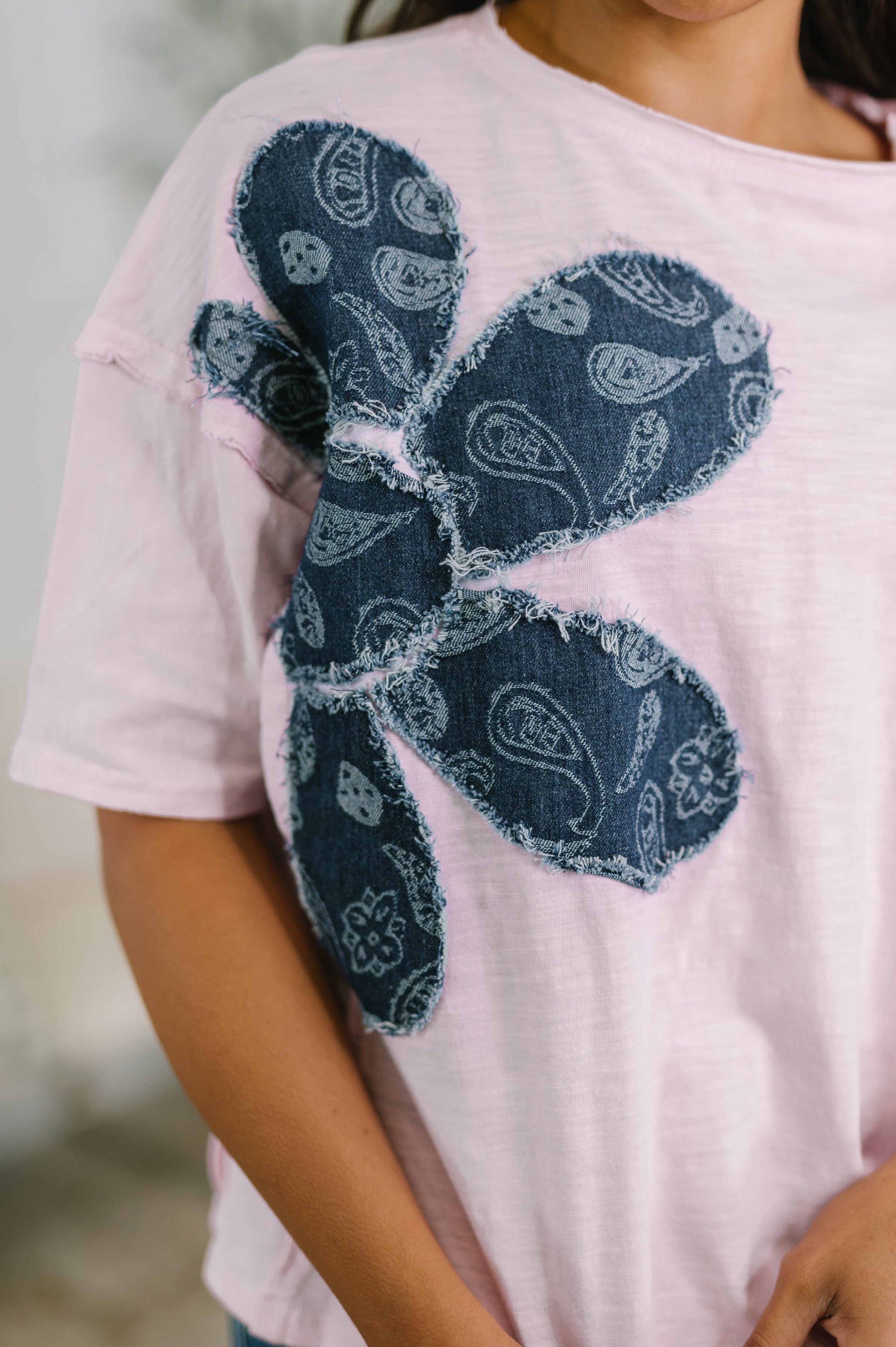Flower Power Applique Cotton Top