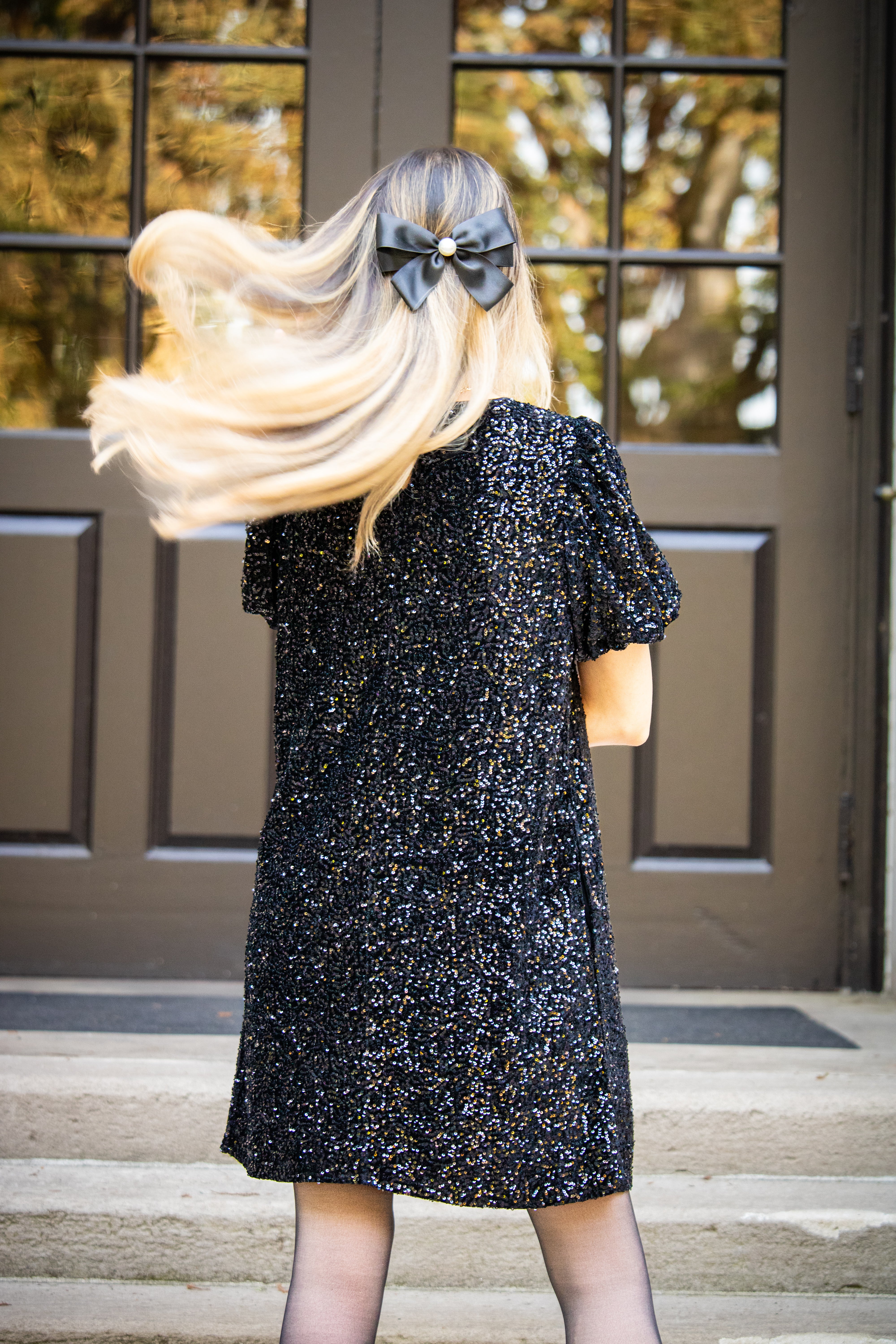 Sequin Shirt Dress In Swifty Midnight