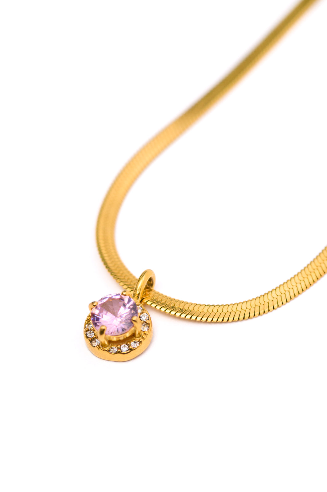 18K Gold Here to Shine Gold Plated Necklace in Pink