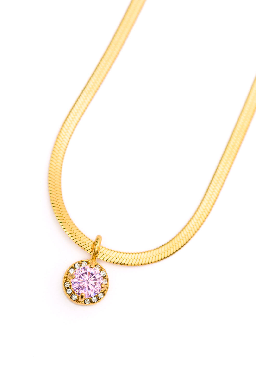 18K Gold Here to Shine Gold Plated Necklace in Pink