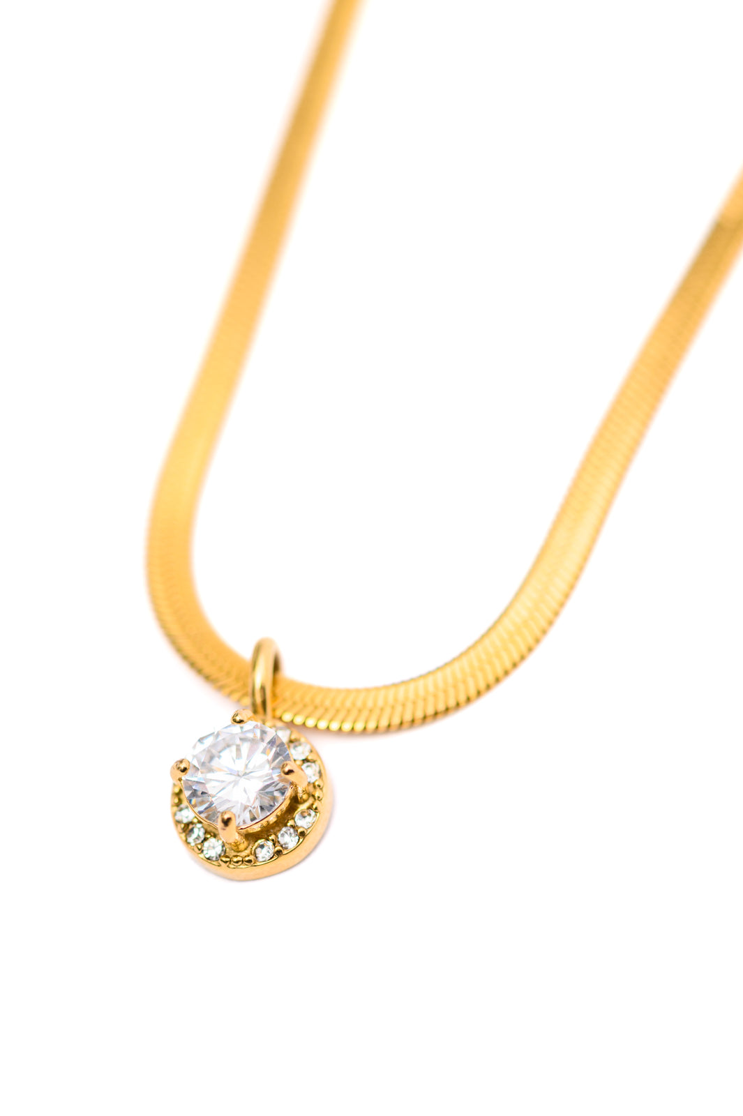 18K Gold Here to Shine Gold Plated Necklace in White