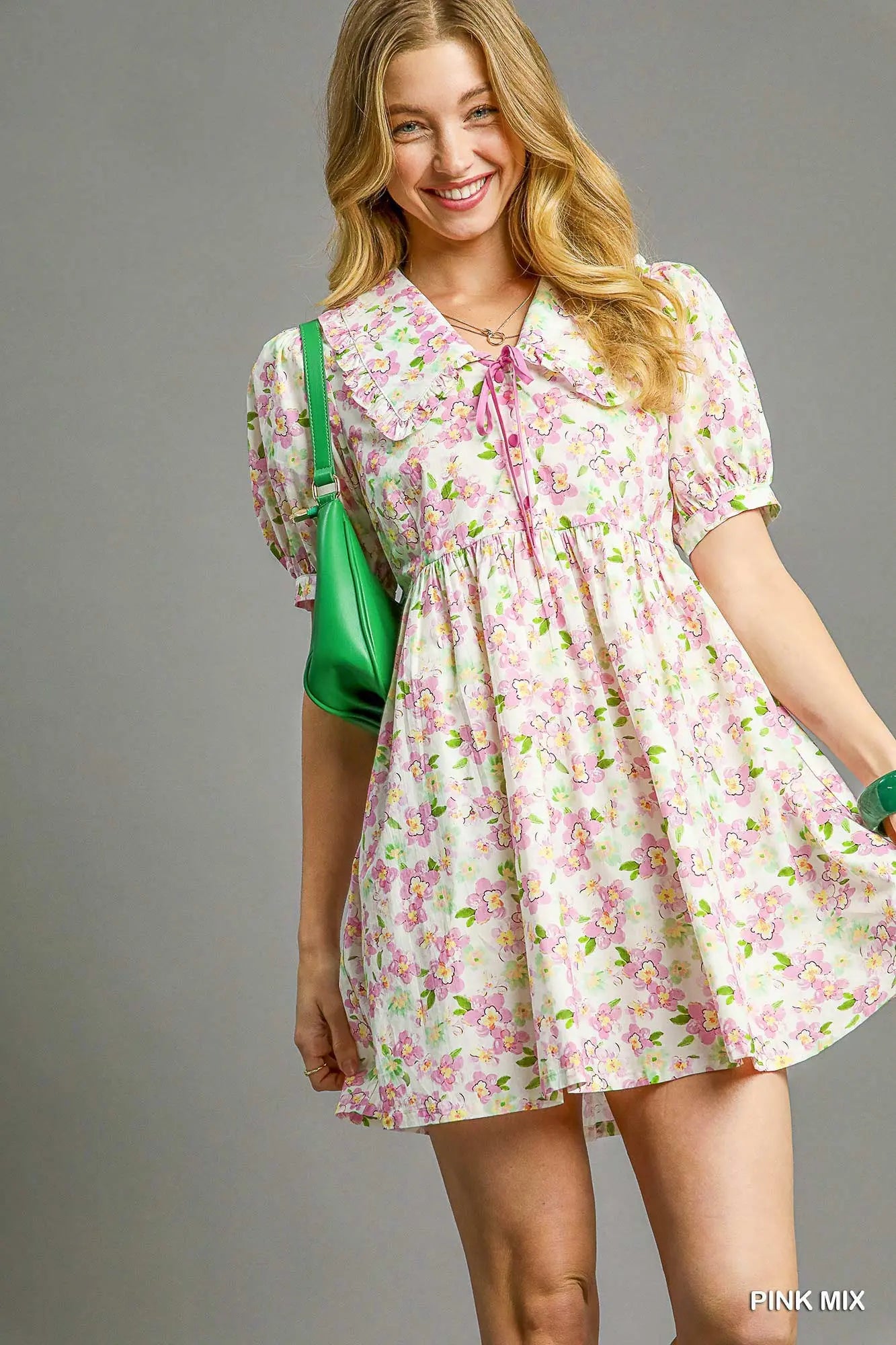 Cherry Blossom Cotton Babydoll Dress M Cherry Blossom Cotton Babydoll Dress M