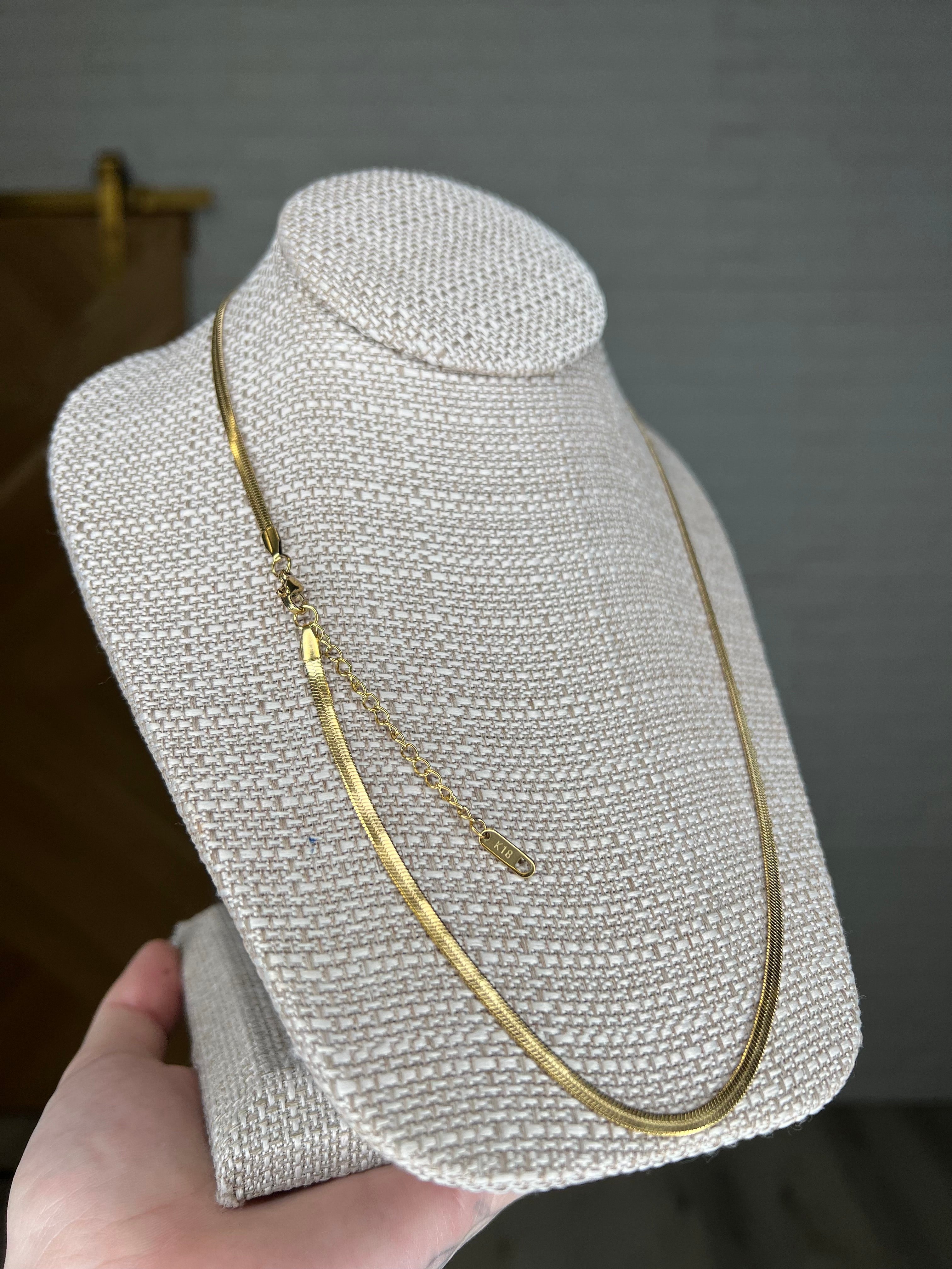 18k Gold Plated Sheer Perfection Snake Chain Necklace