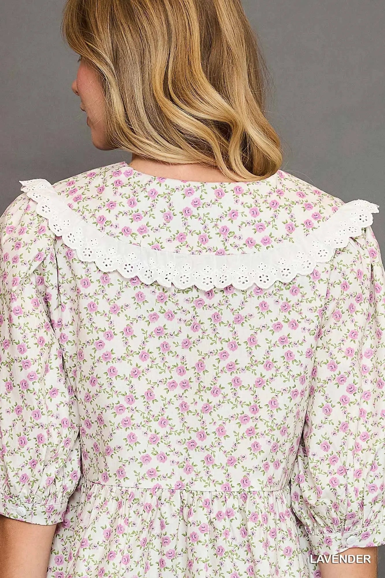 Peter Pan Cotton Ruffle Top in Lavender Rose *preorder*