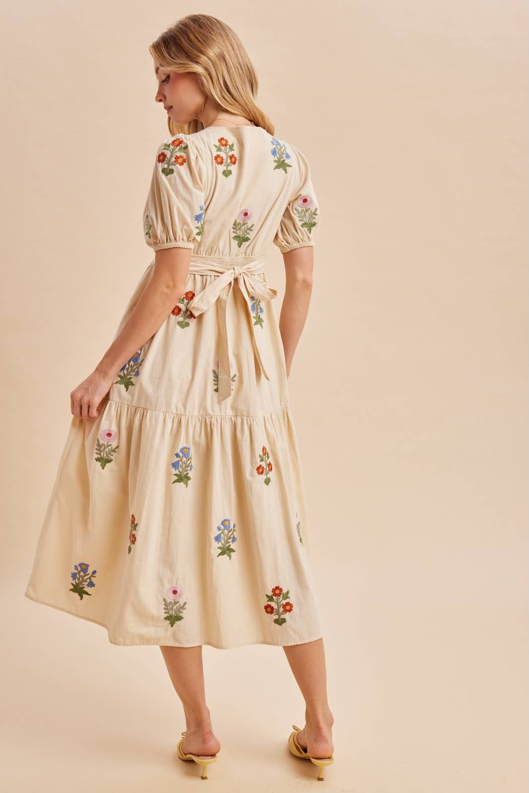 Garden Floral Embroidery 100 Cotton Dress