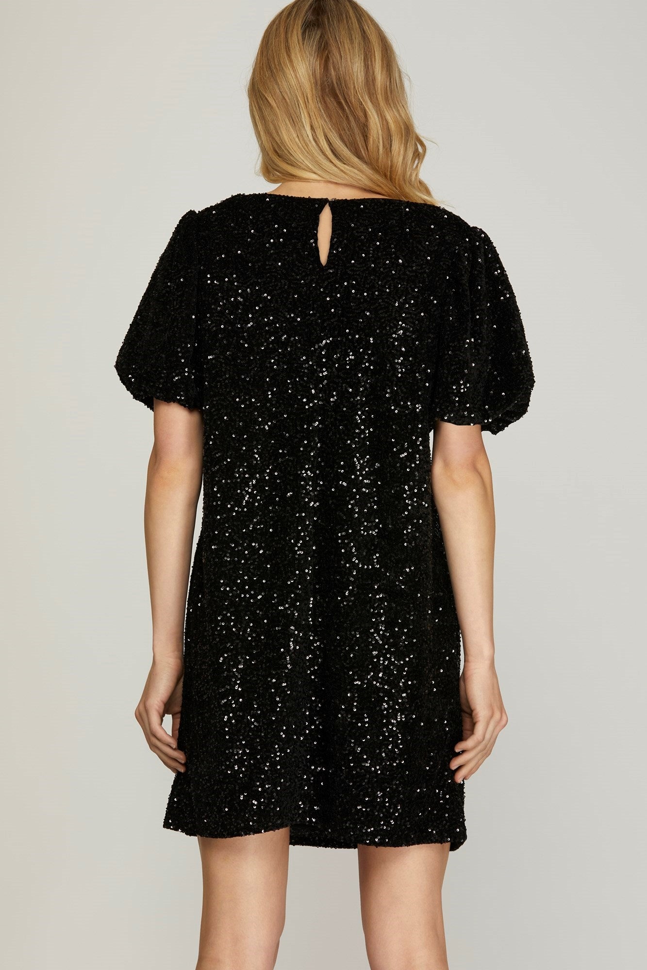 Sequin Shirt Dress In Swifty Midnight