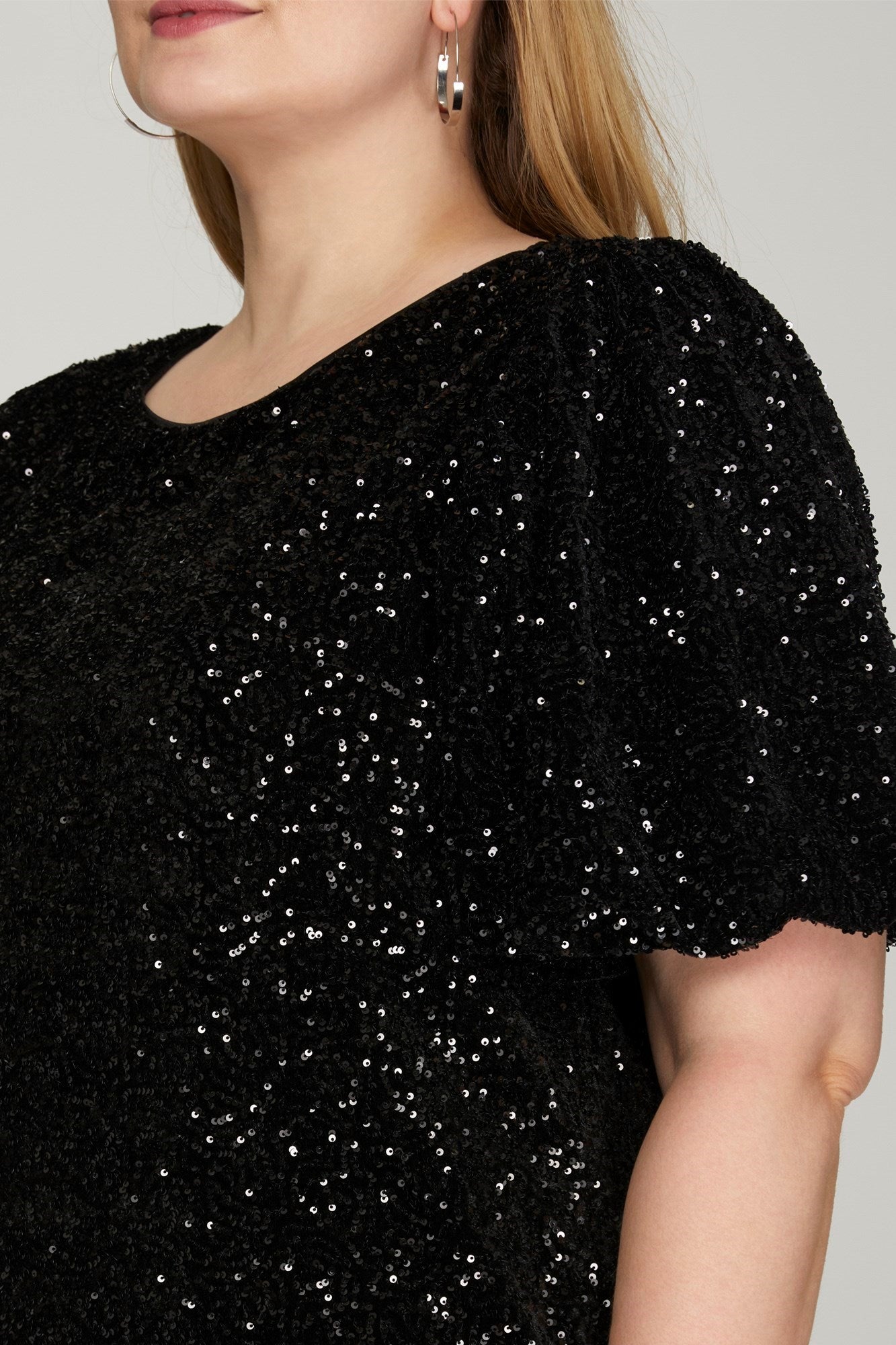 Sequin Shirt Dress In Swifty Midnight
