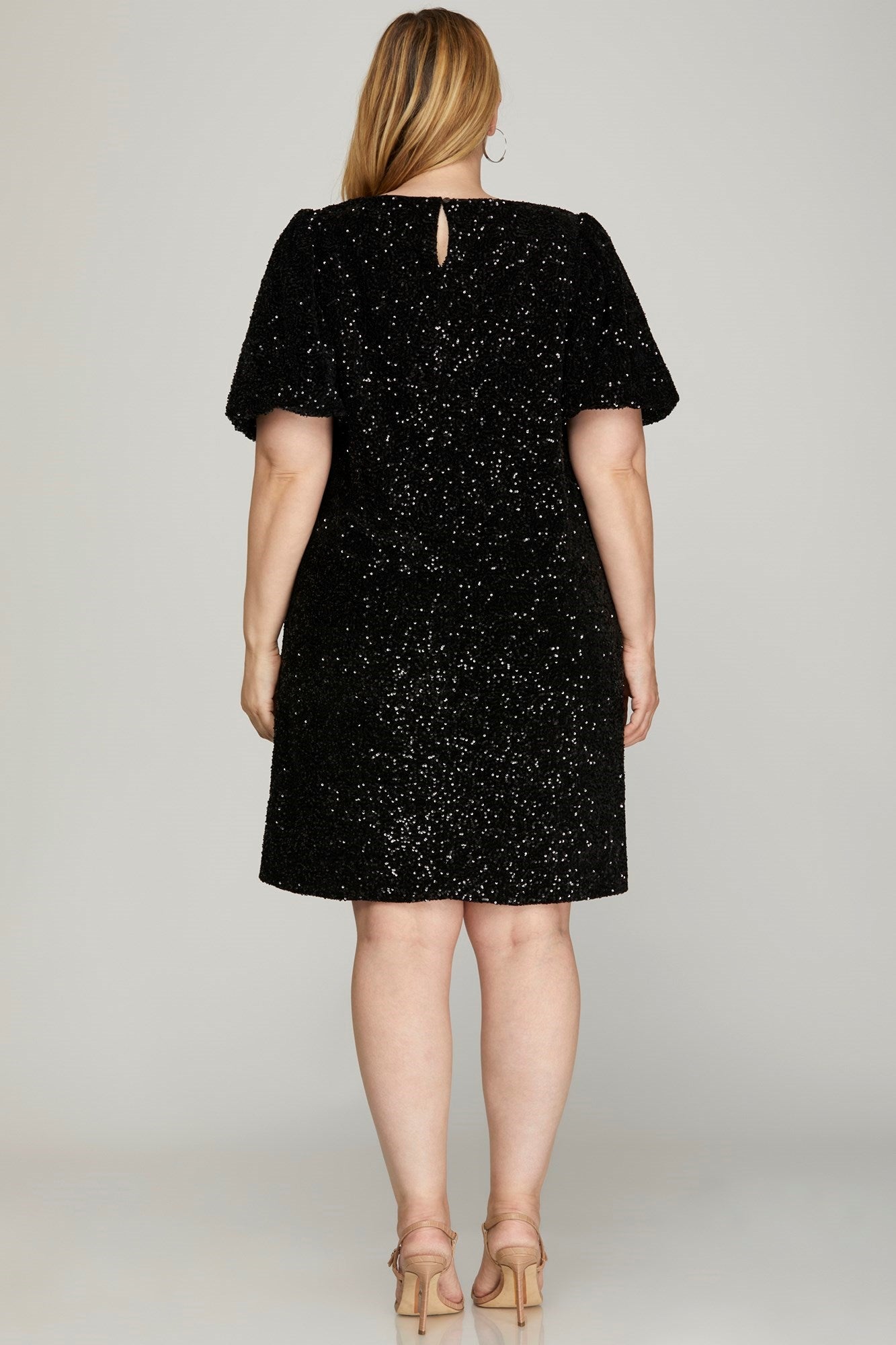 Sequin Shirt Dress In Swifty Midnight