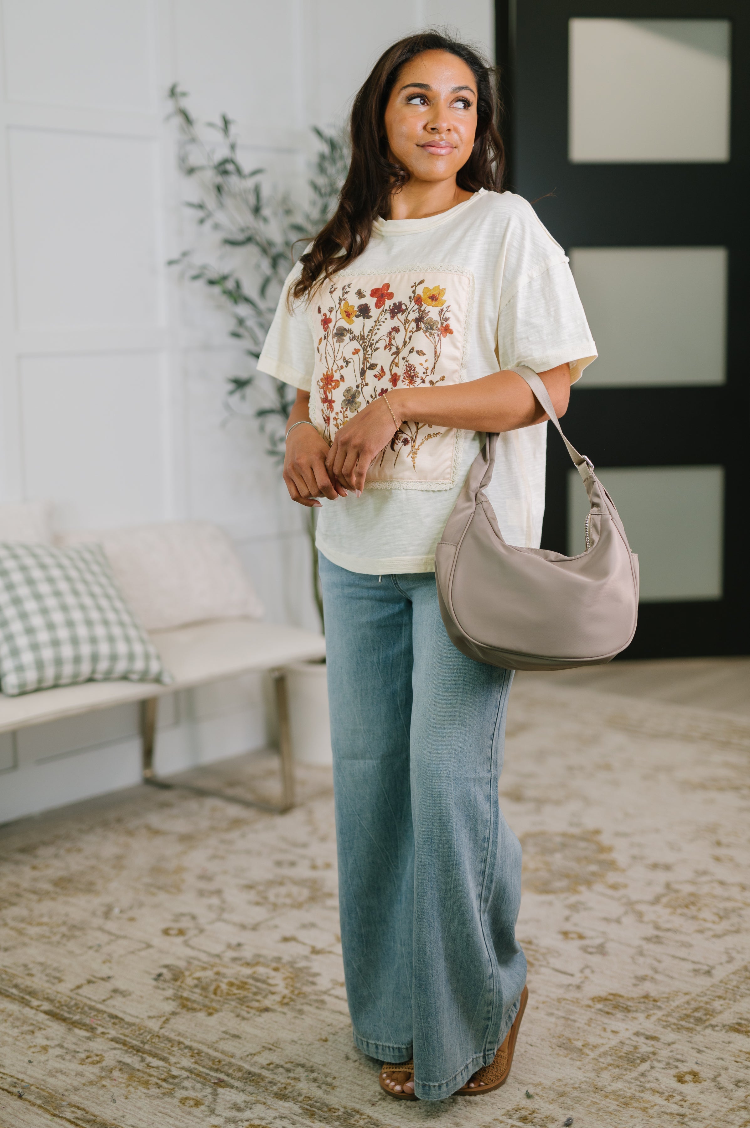 Wildflowers Applique Cotton Top