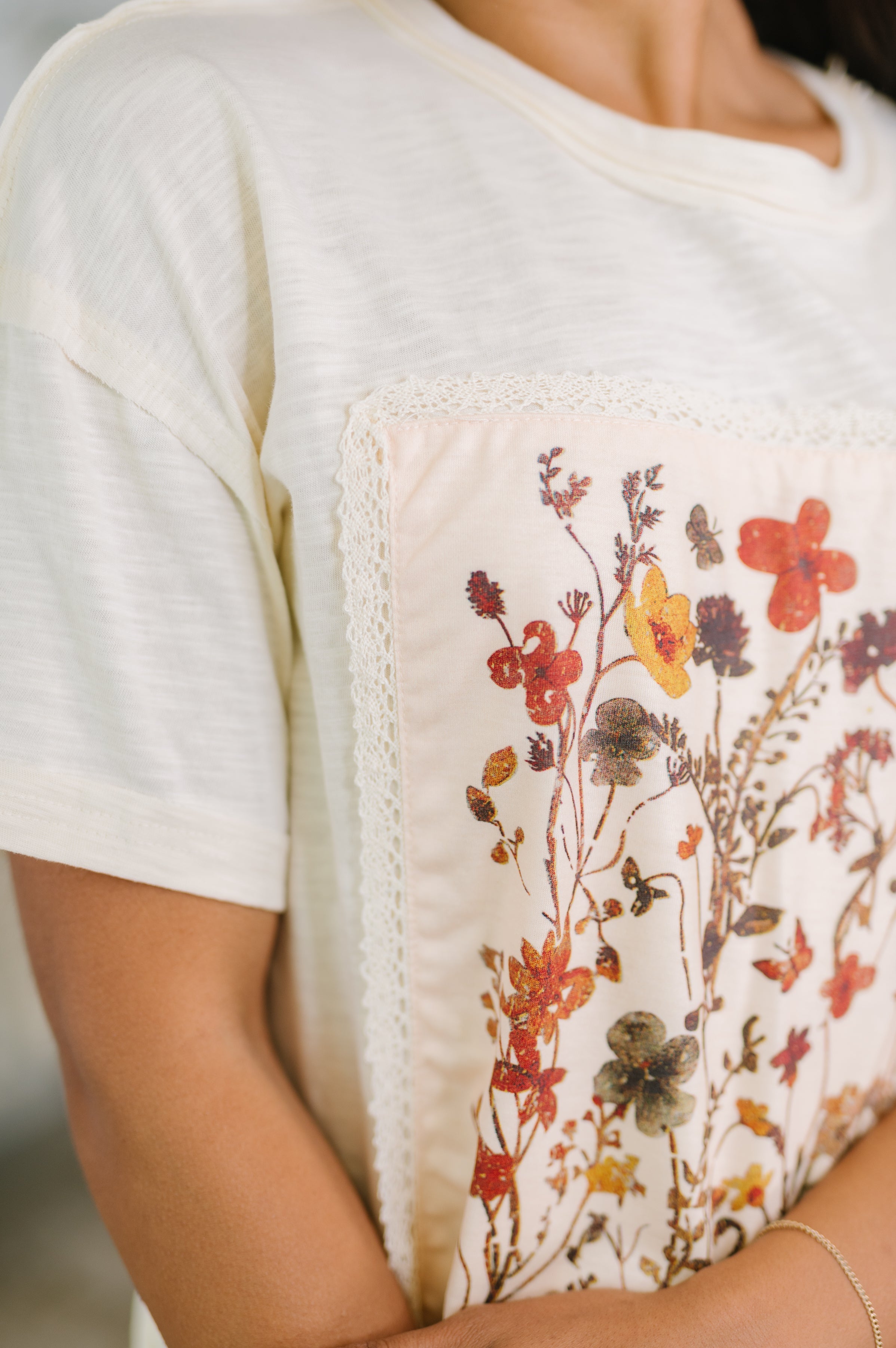 Wildflowers Applique Cotton Top