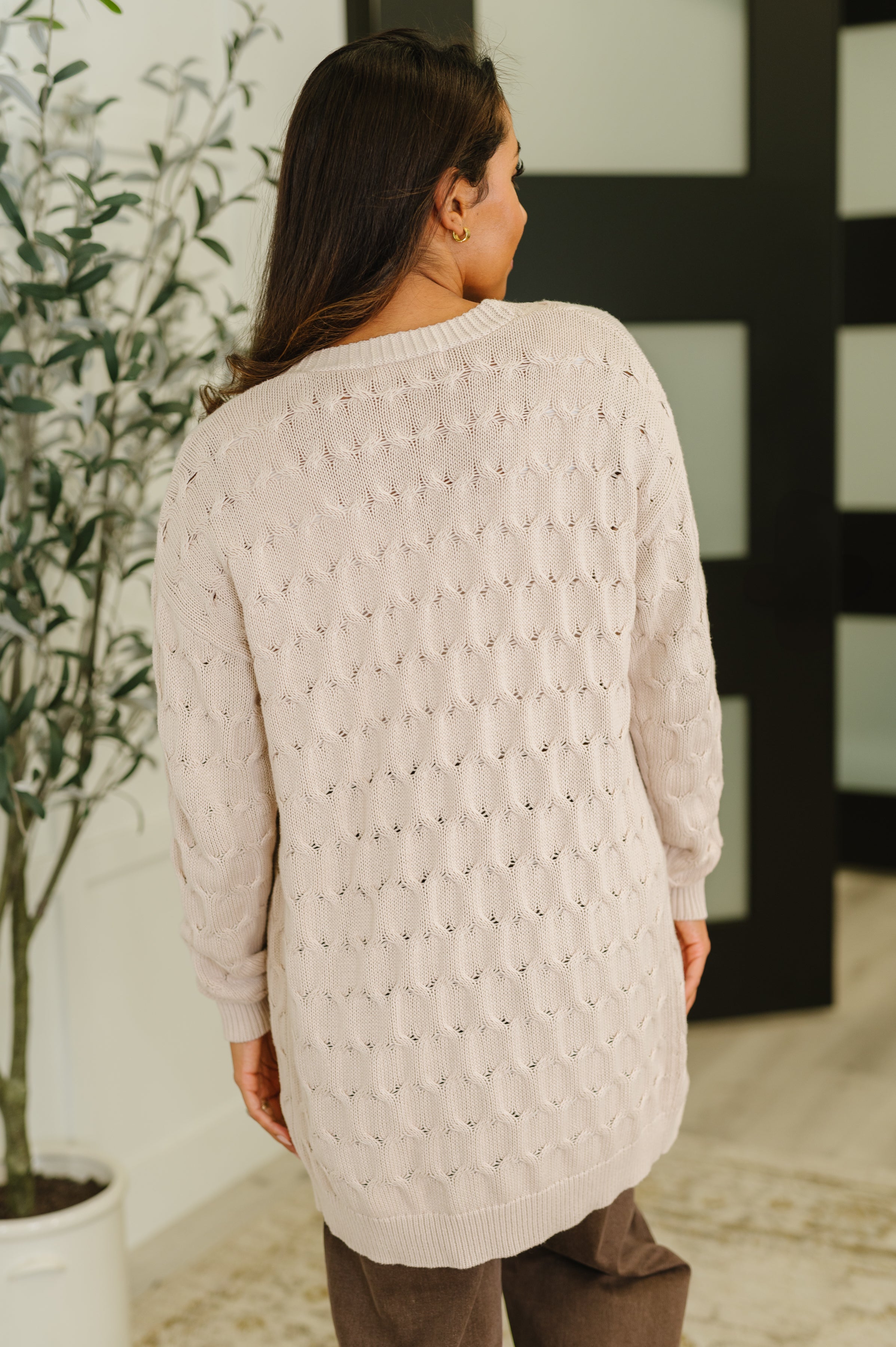 Laugh Airily Cable Knit Cotton Cardigan
