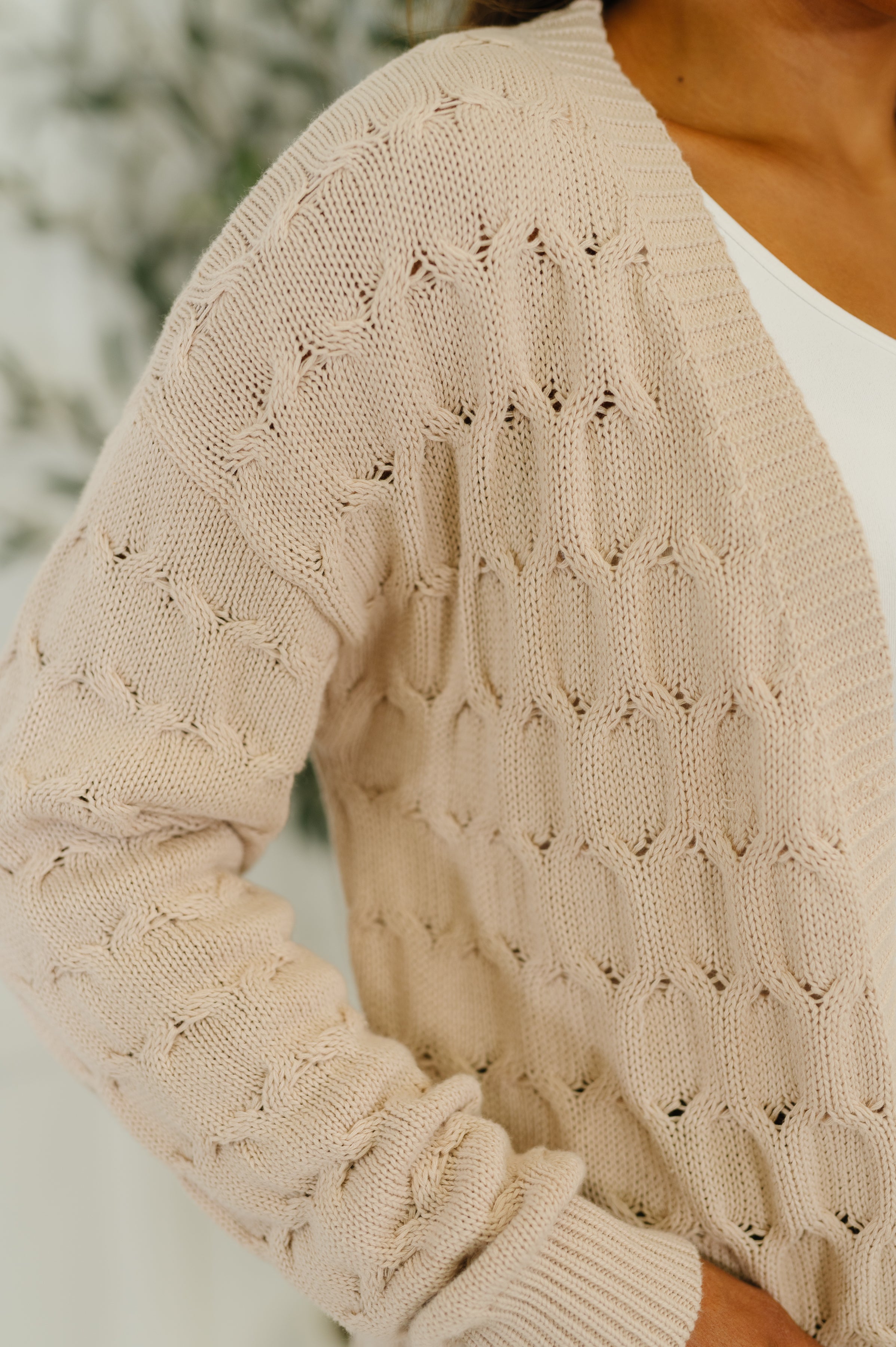 Laugh Airily Cable Knit Cotton Cardigan