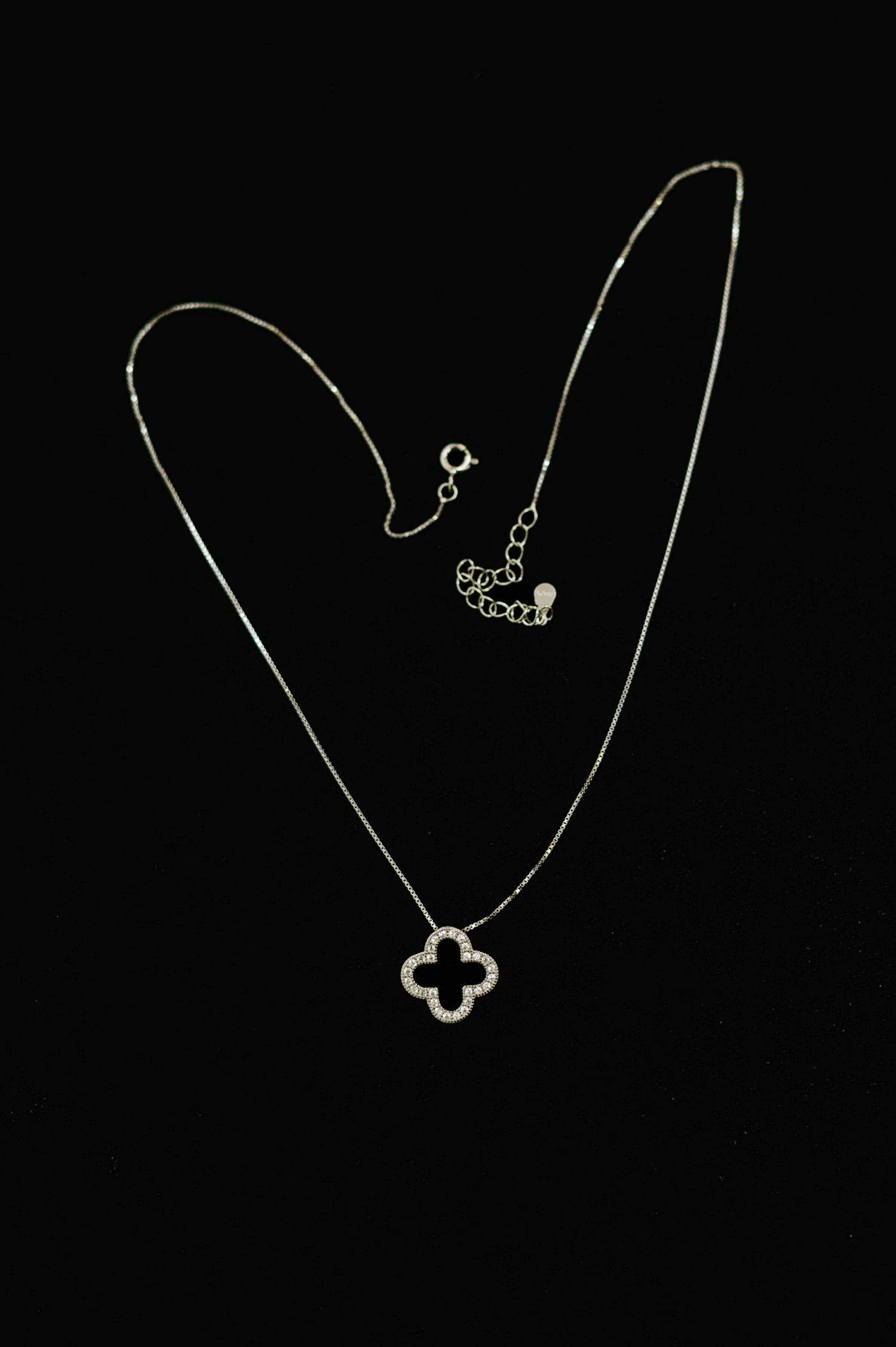 Lucky Girl Sterling Silver Pendant Zirconia Diamonds Necklace