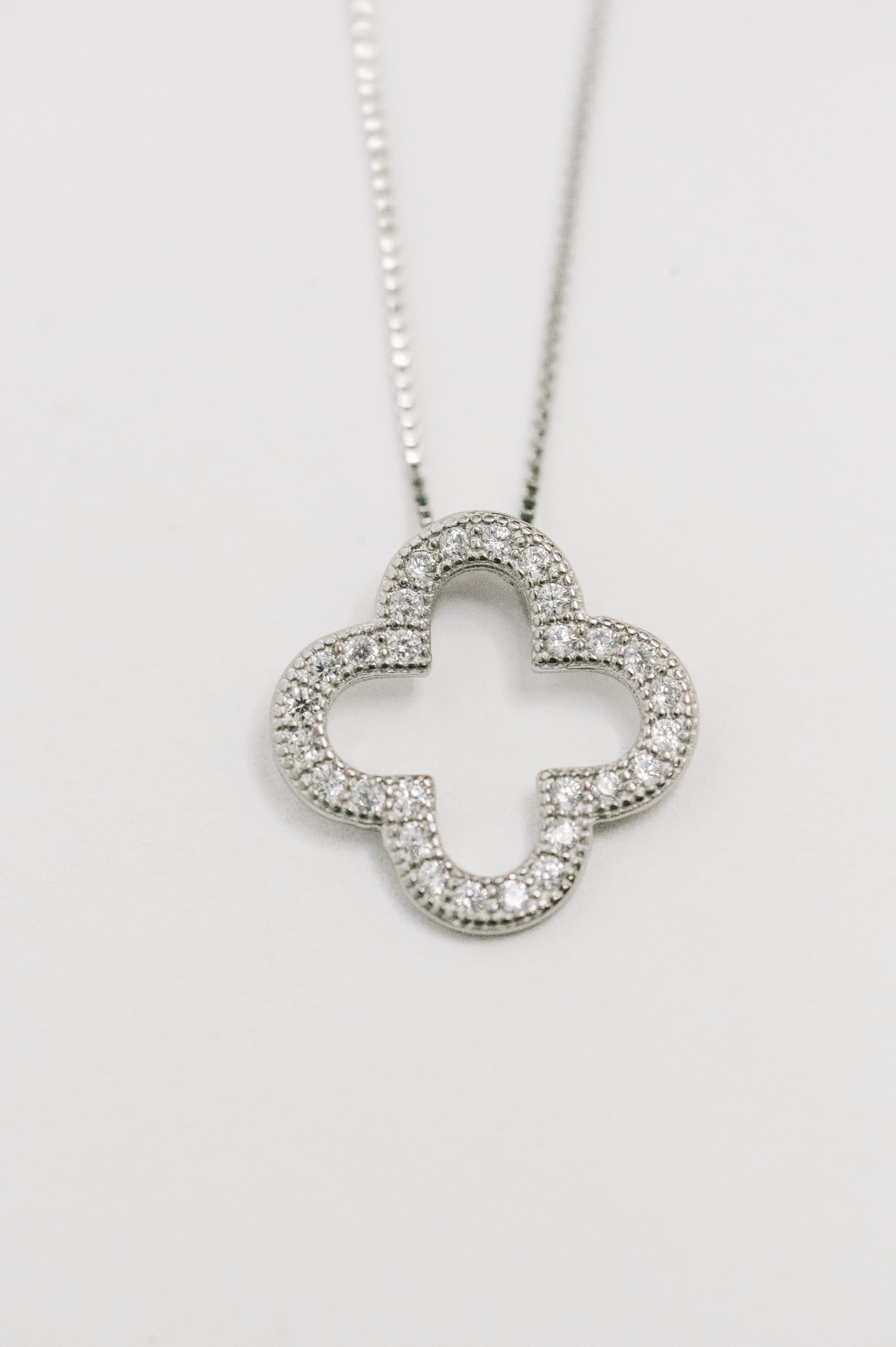Lucky Girl Sterling Silver Pendant Zirconia Diamonds Necklace