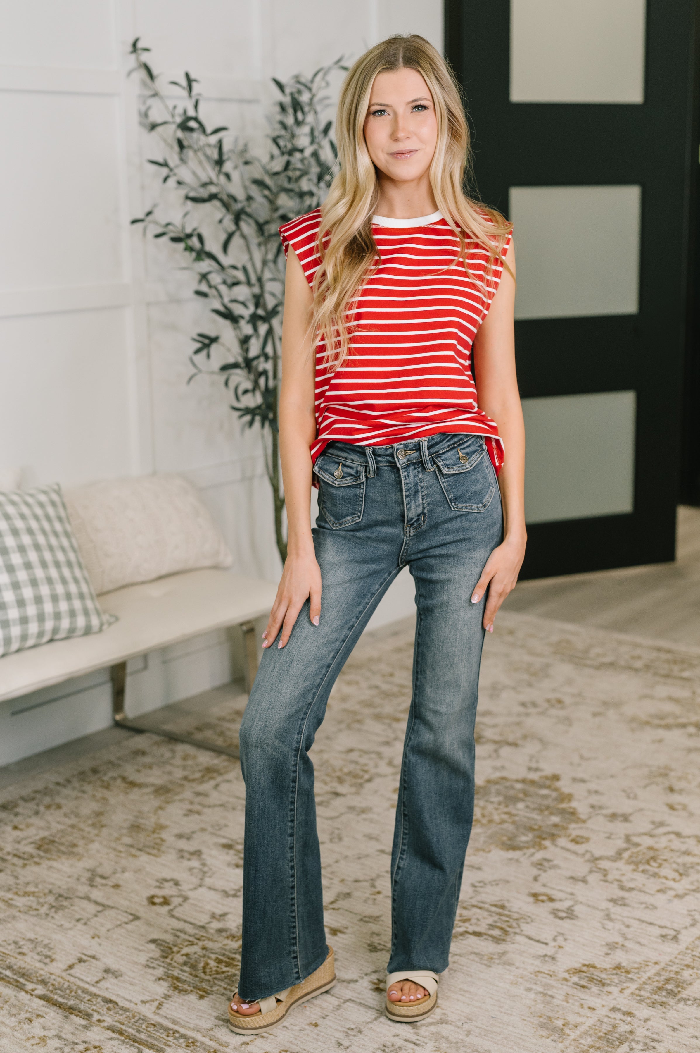 Striped Cutie Tee in Red