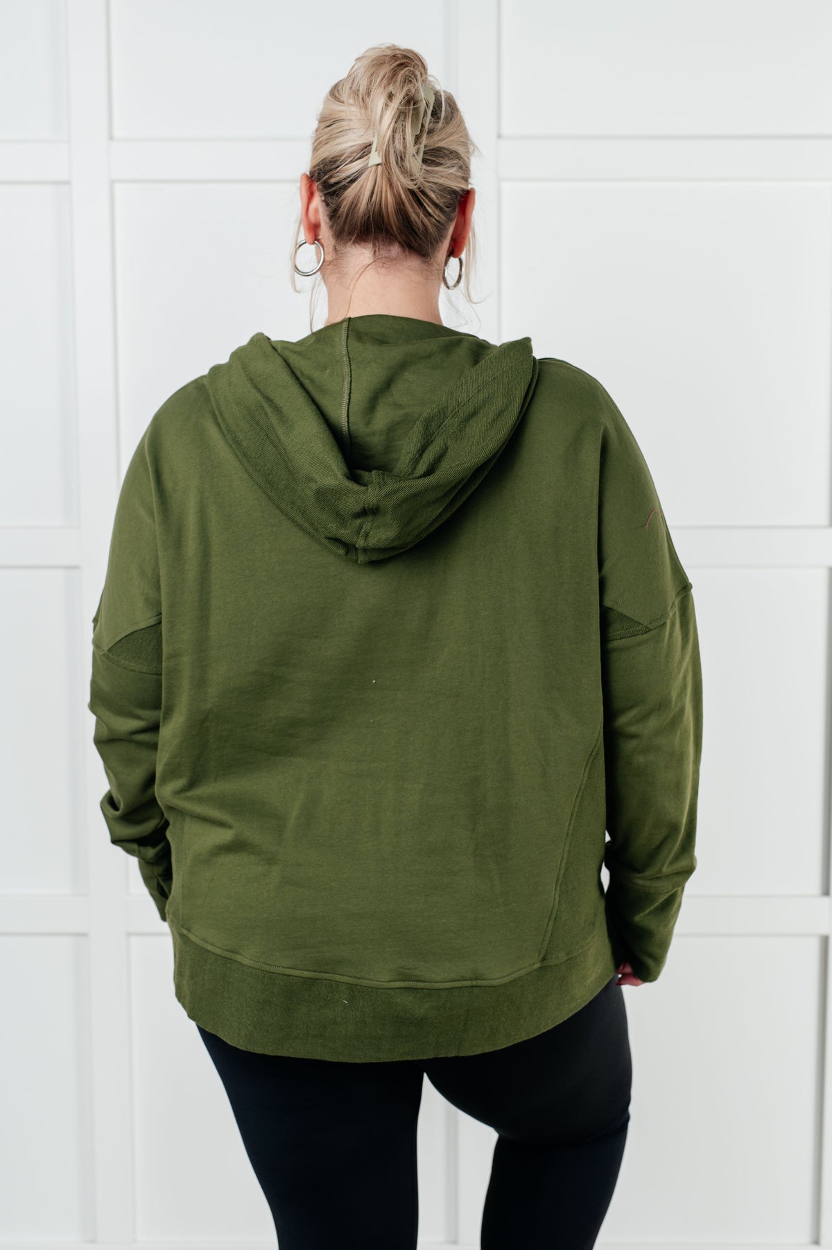 Back To Nature Cotton Hoodie In Forest Green