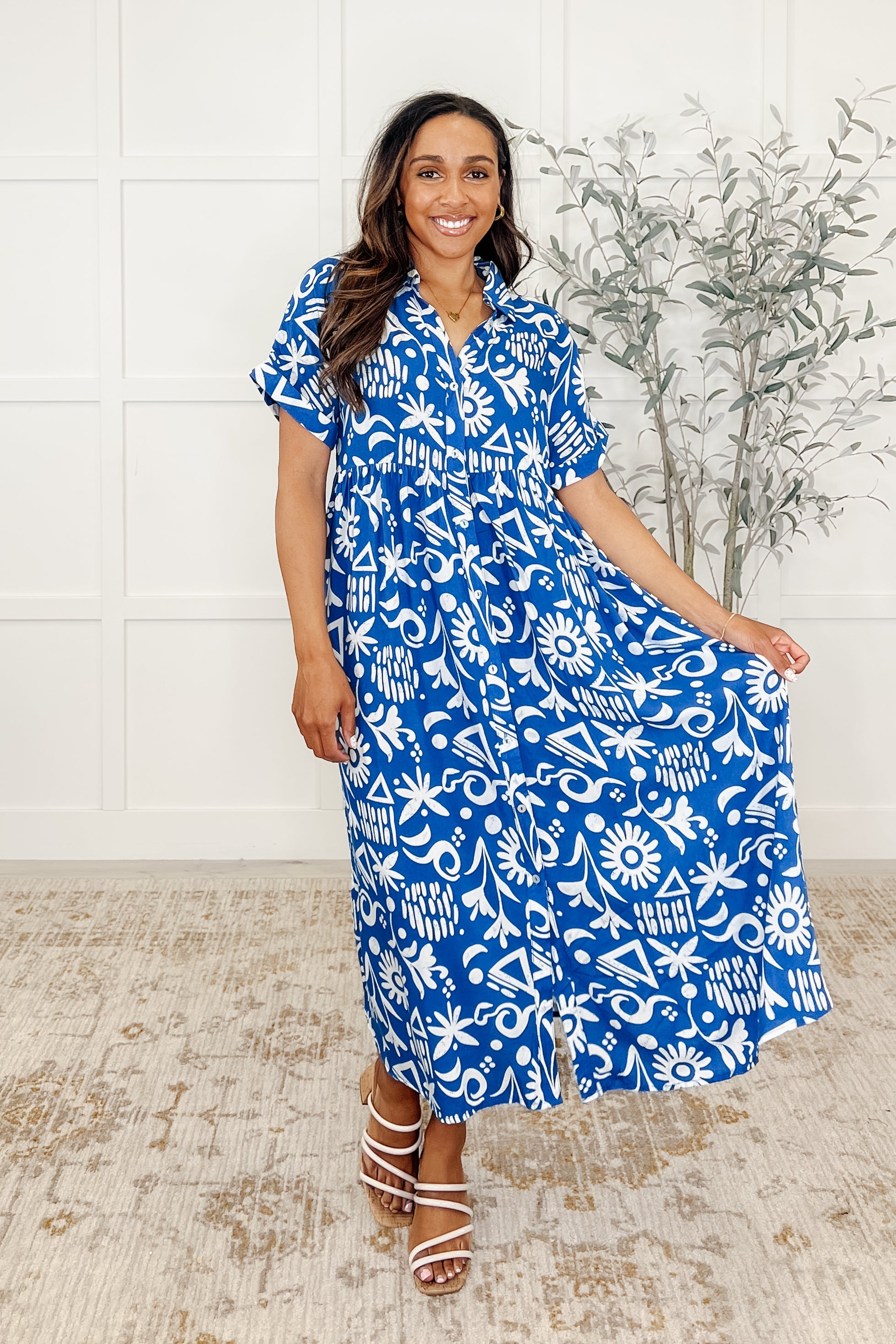 Soft Sonata V-Neck Dress in Blue