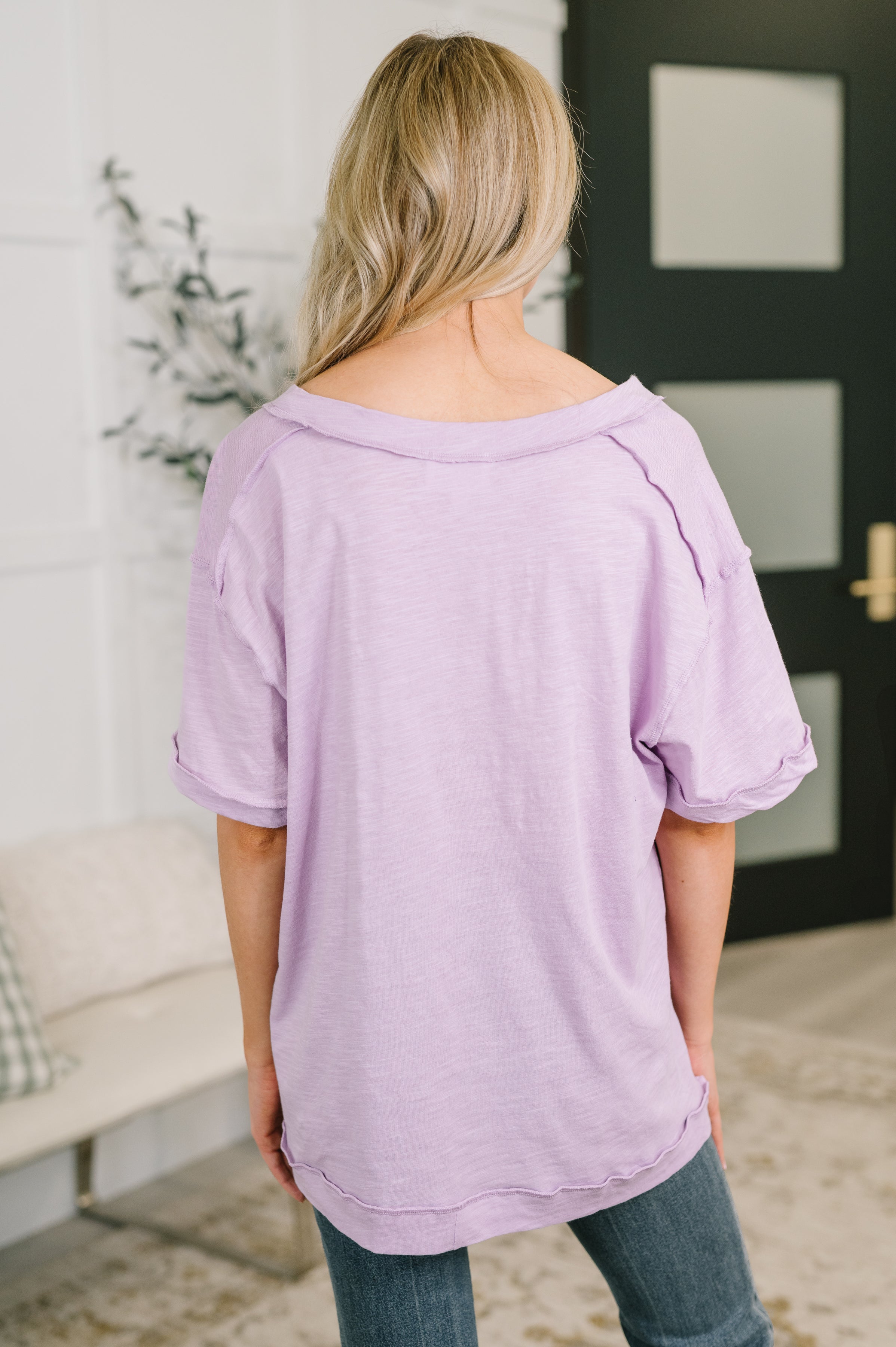 Thanks To You Relaxed Cotton Tee in Lilac